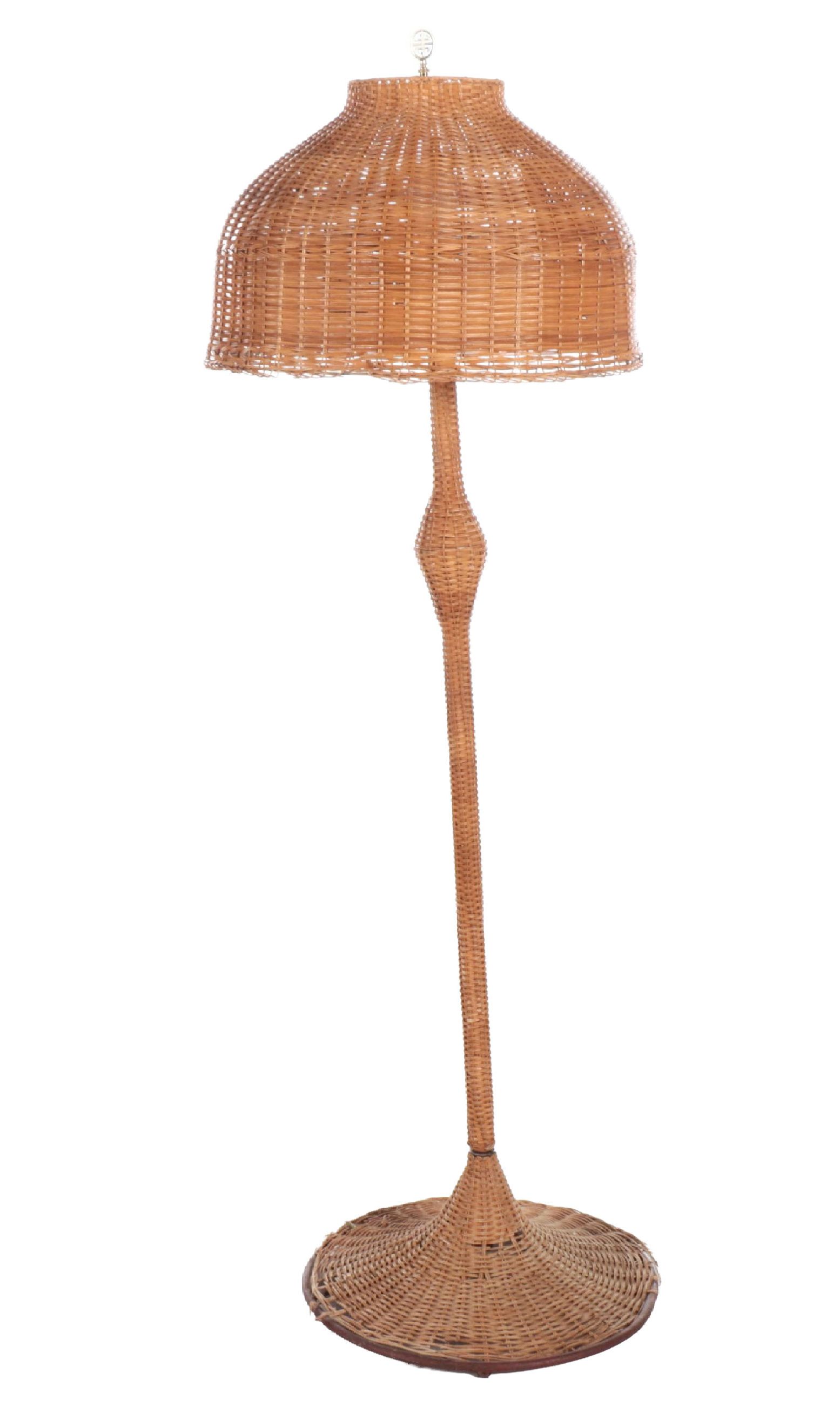 Woven Rattan Floor Lamp