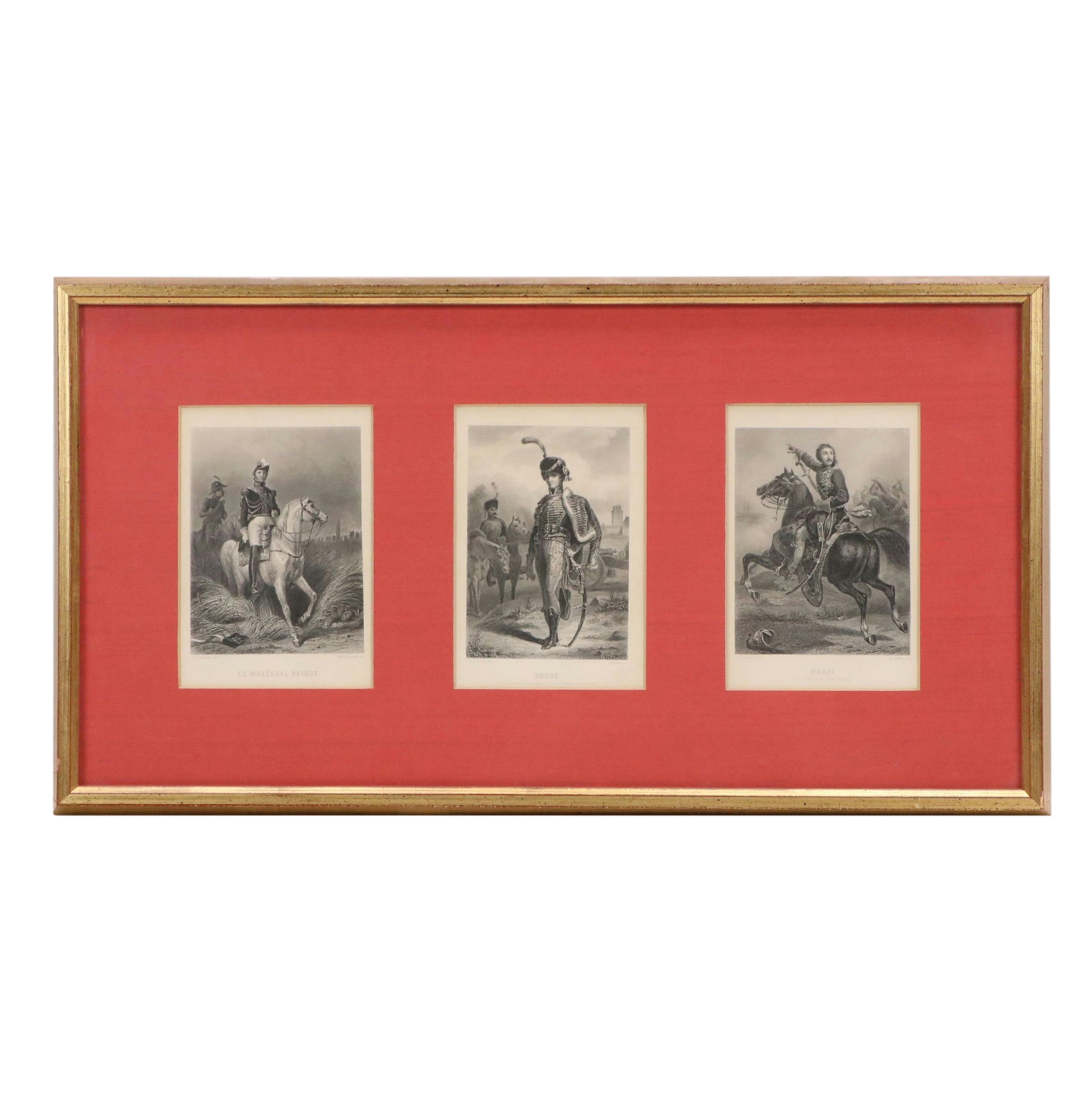 Three Steel Engravings of Napoleonic Military Leaders, Mid to Late 19th C.