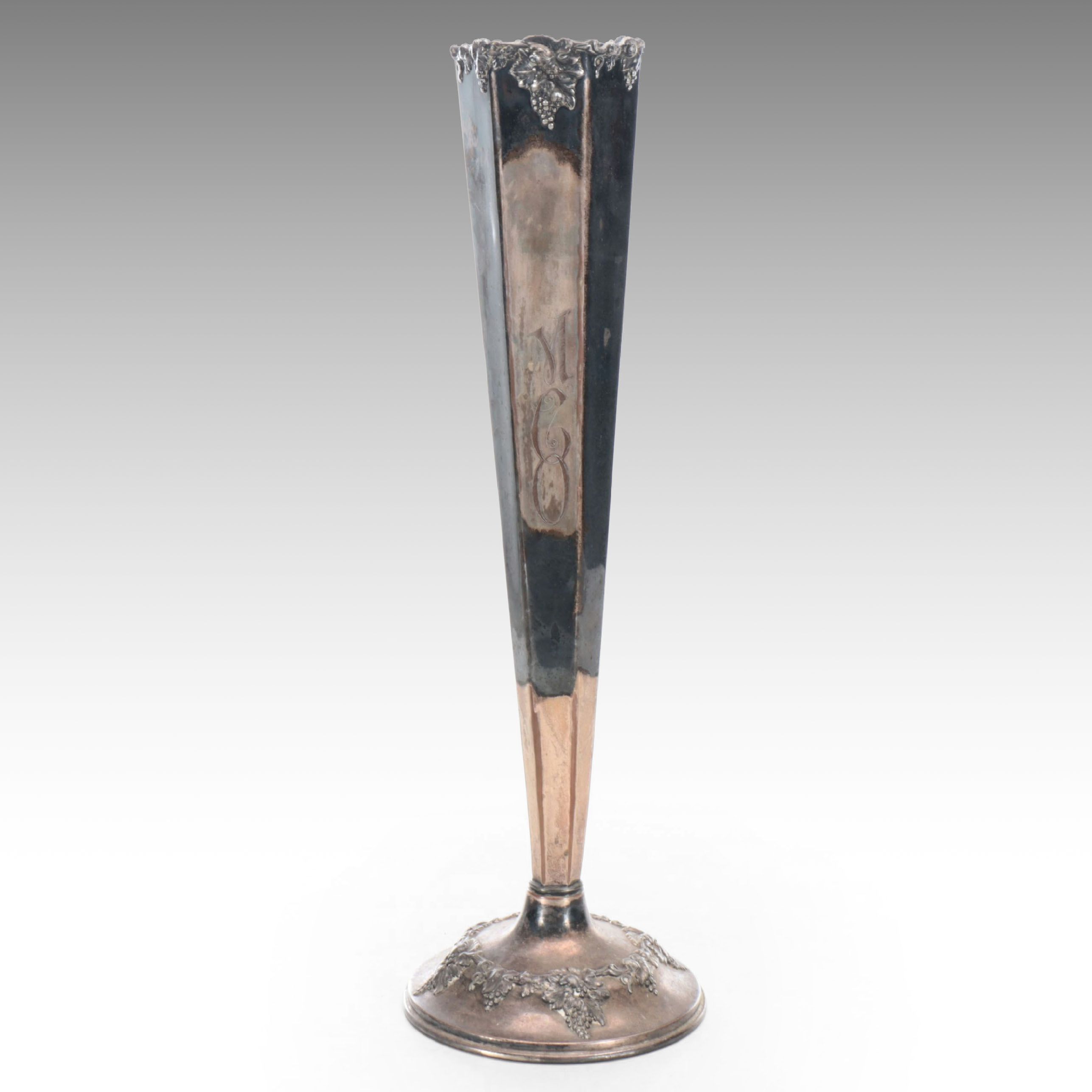 Lawrence B. Smith Co. Silver Plate Trumpet Vase, Late 19th/Early 20th Century