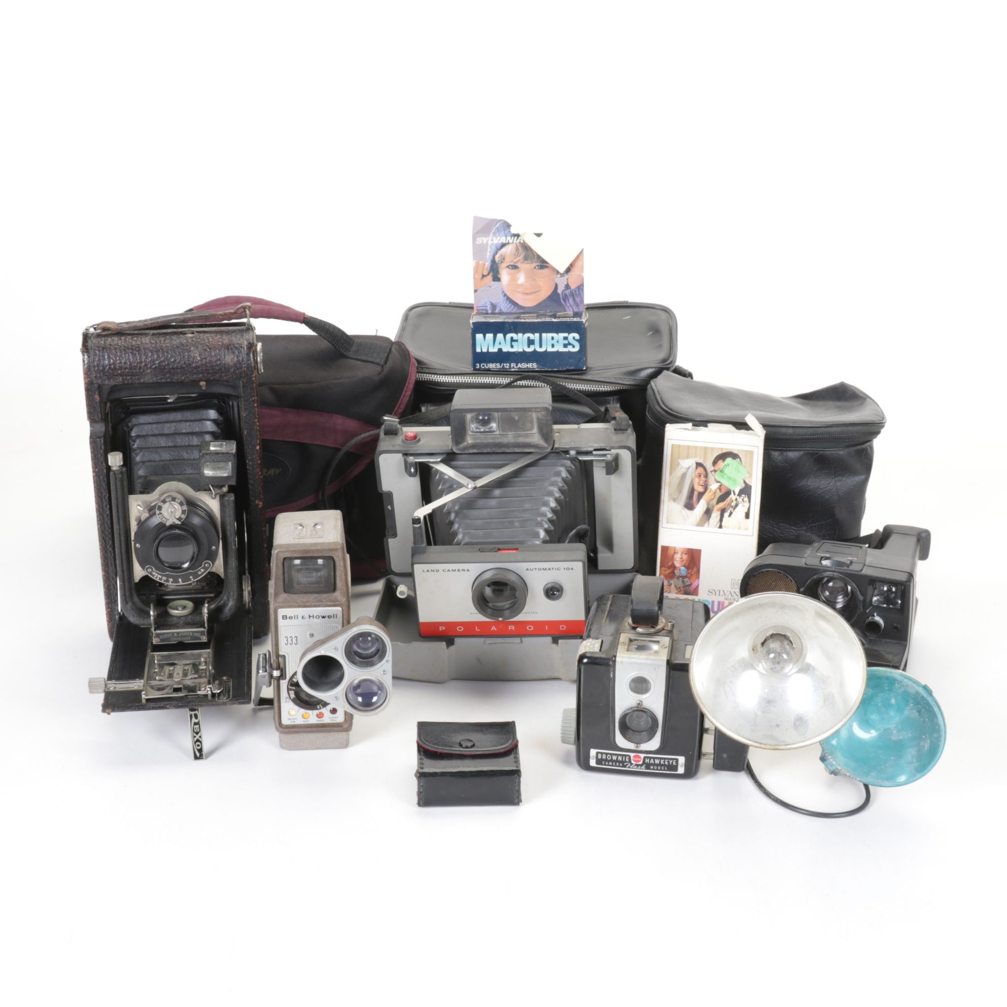 Polaroid, Kodak Brownie and Other Film Cameras with Accessories
