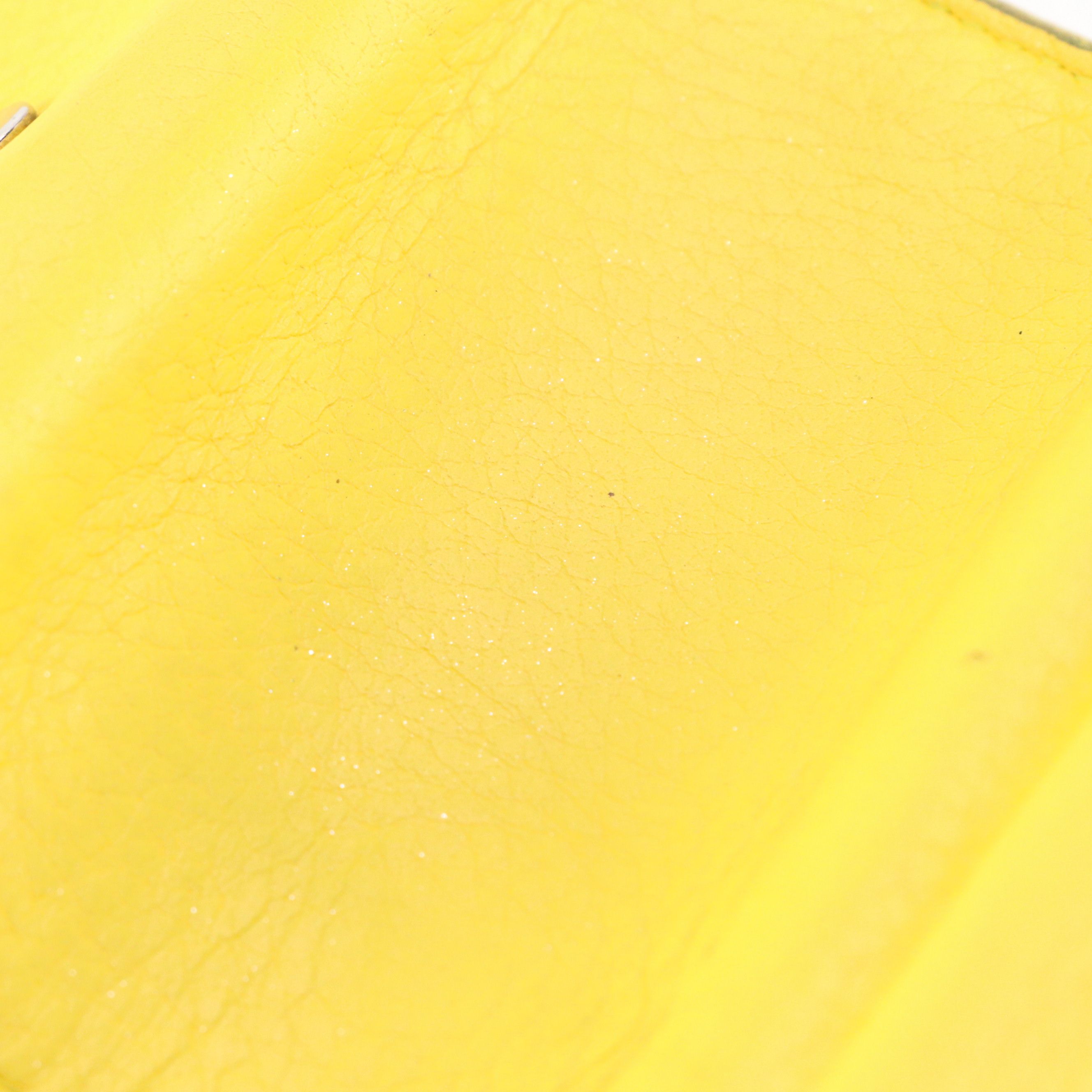 Balenciaga Papier Mini Trifold Wallet in Yellow Calfskin Leather