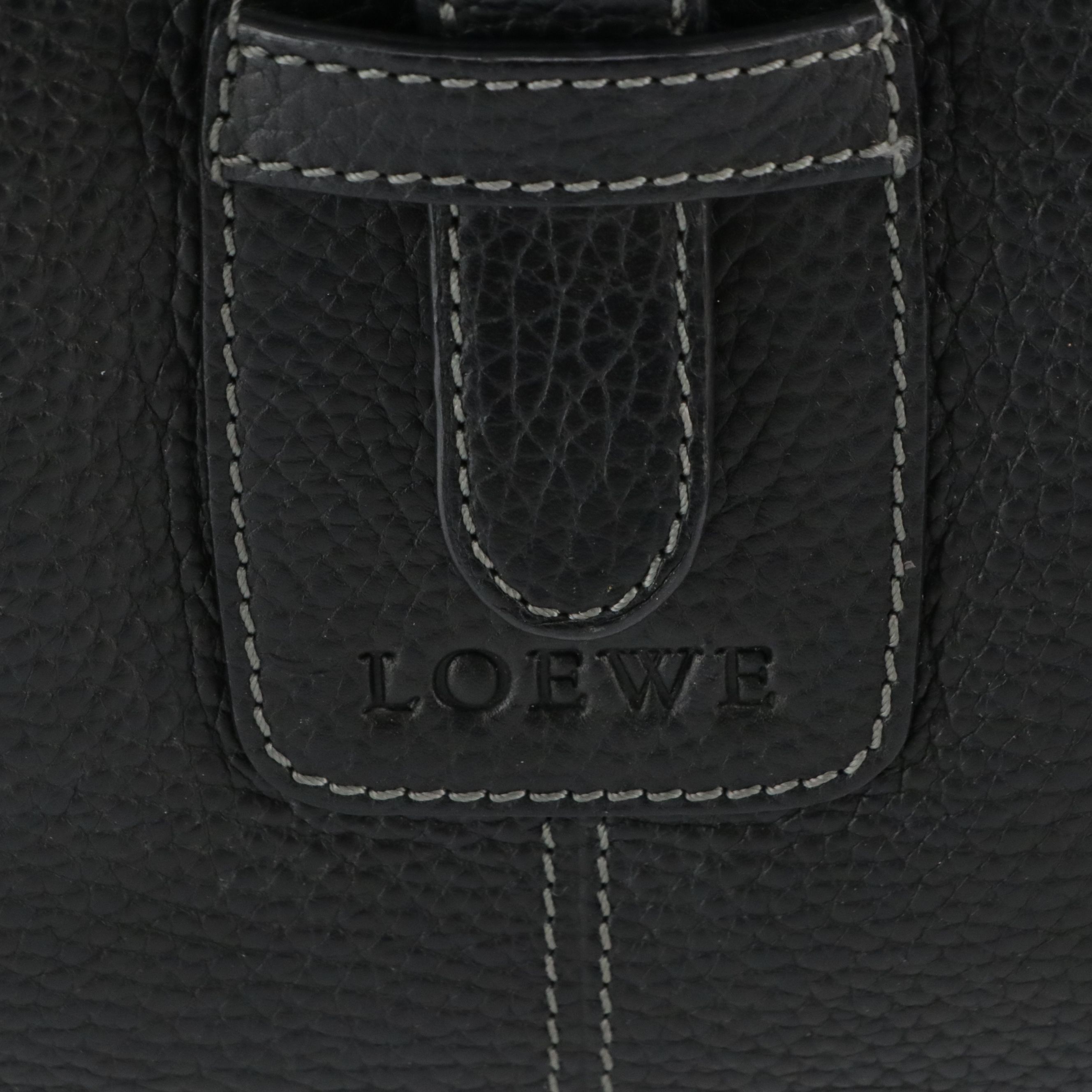 Loewe Senda Handbag in Black Grained Calfskin Leather