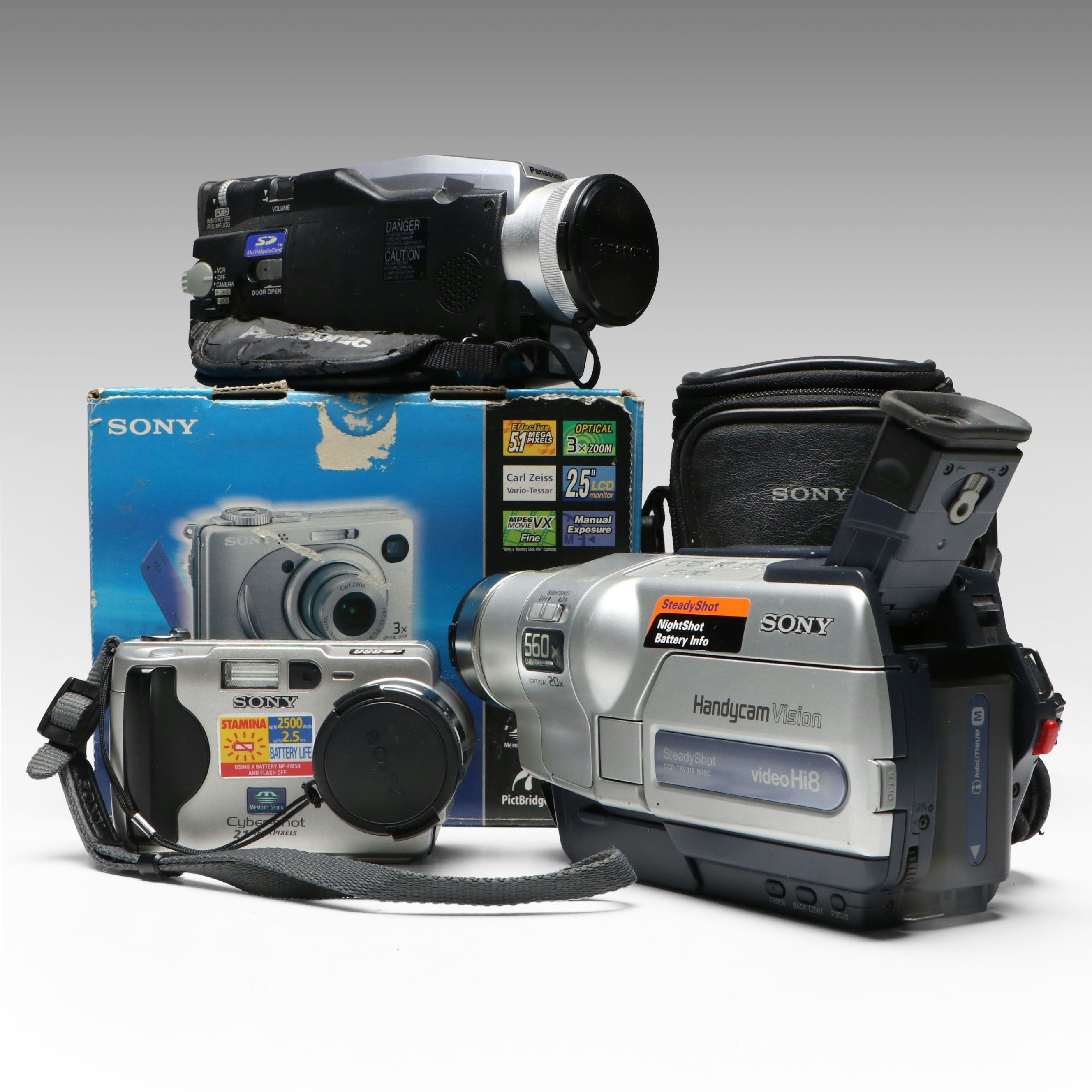 Sony and Panasonic Camcorders with Other Sony Cyber-Shot Point and Shoot Cameras