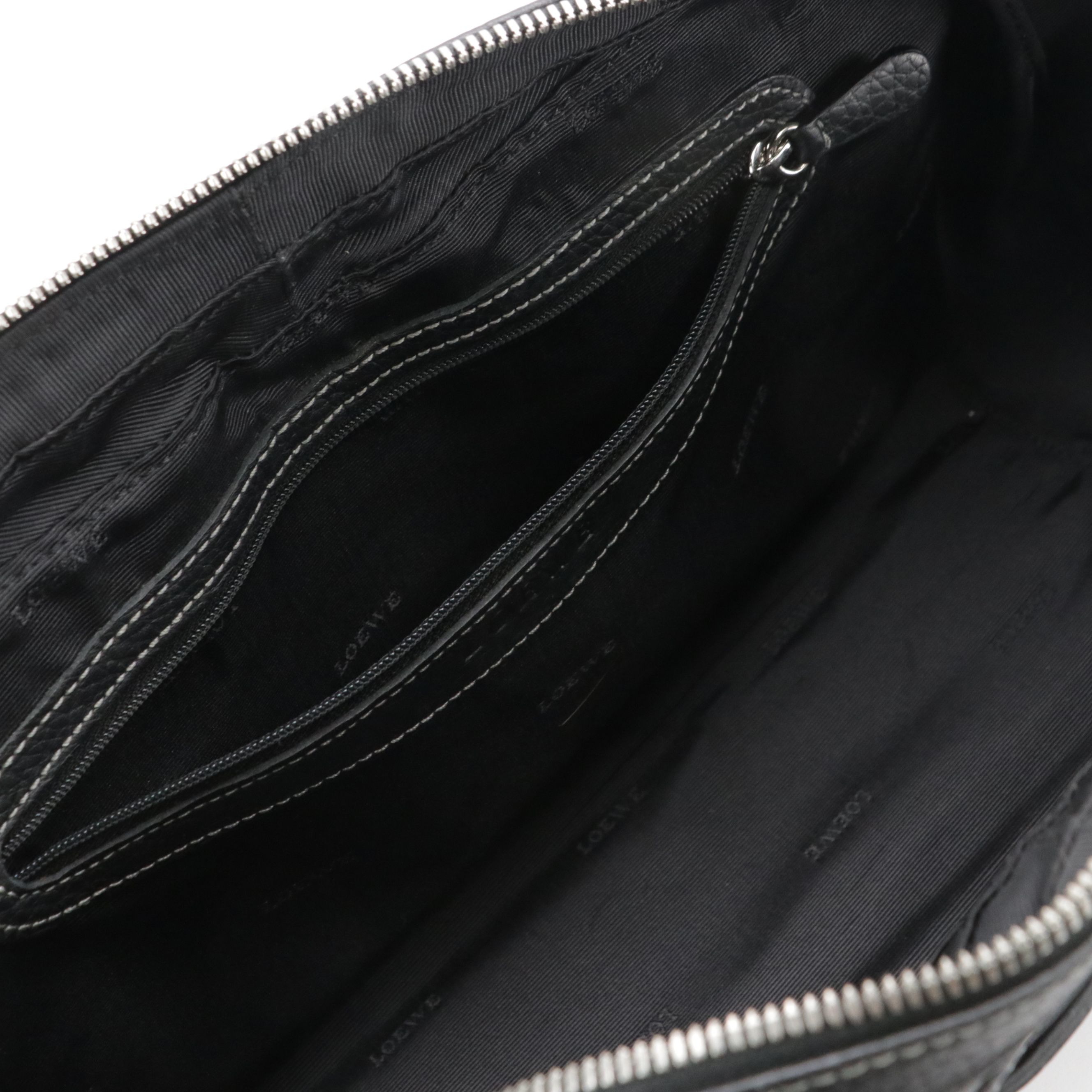 Loewe Senda Handbag in Black Grained Calfskin Leather