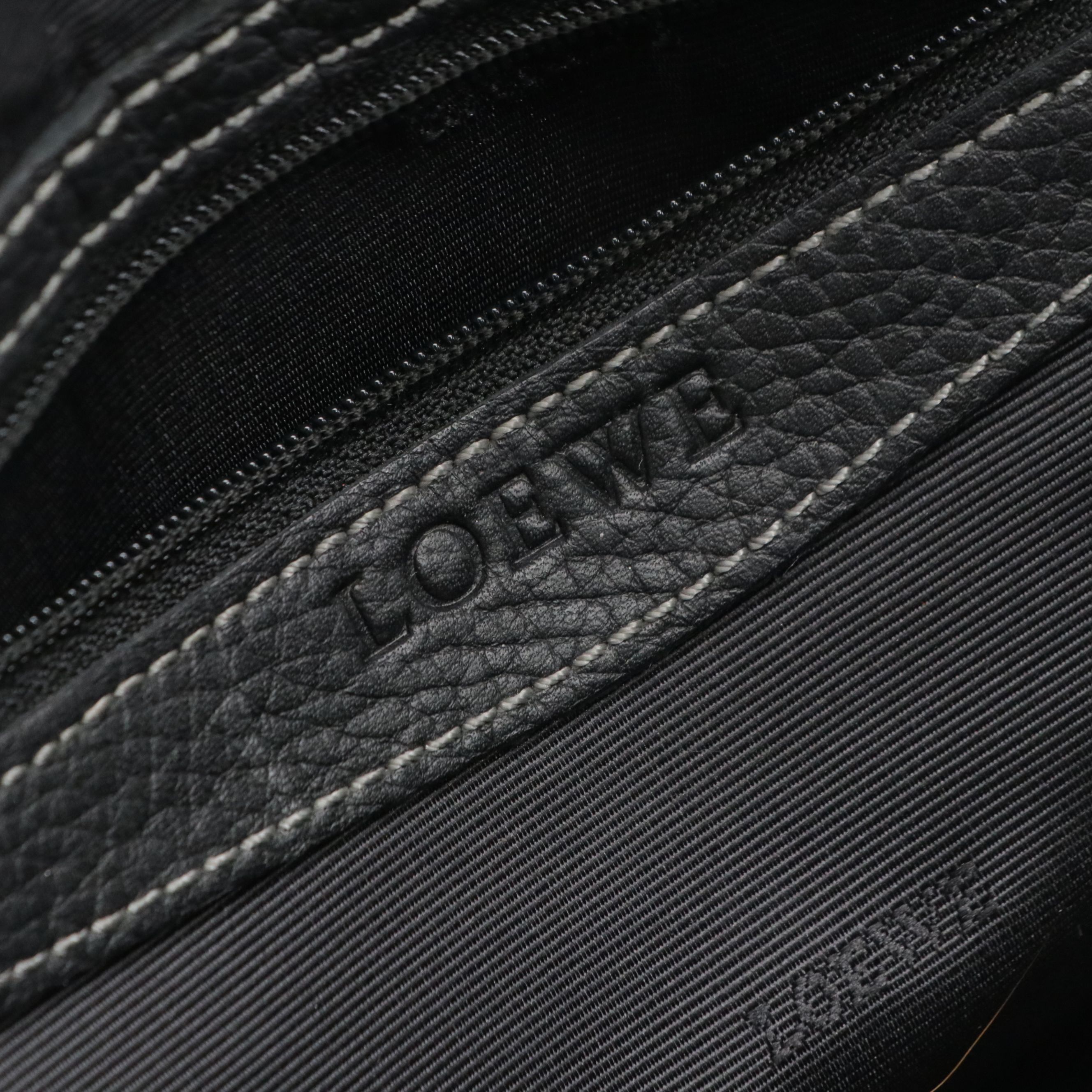 Loewe Senda Handbag in Black Grained Calfskin Leather