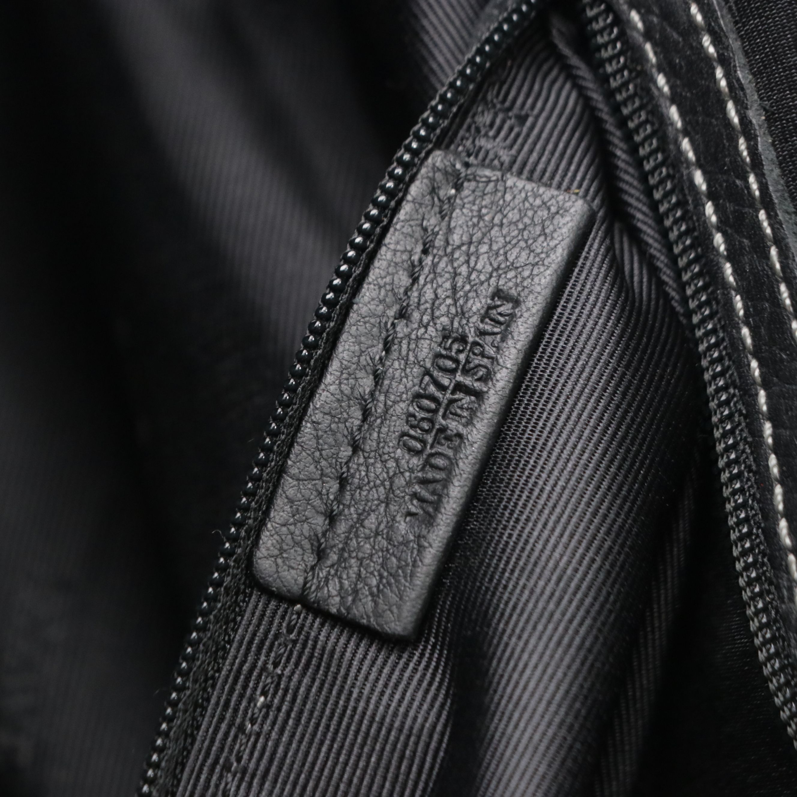 Loewe Senda Handbag in Black Grained Calfskin Leather