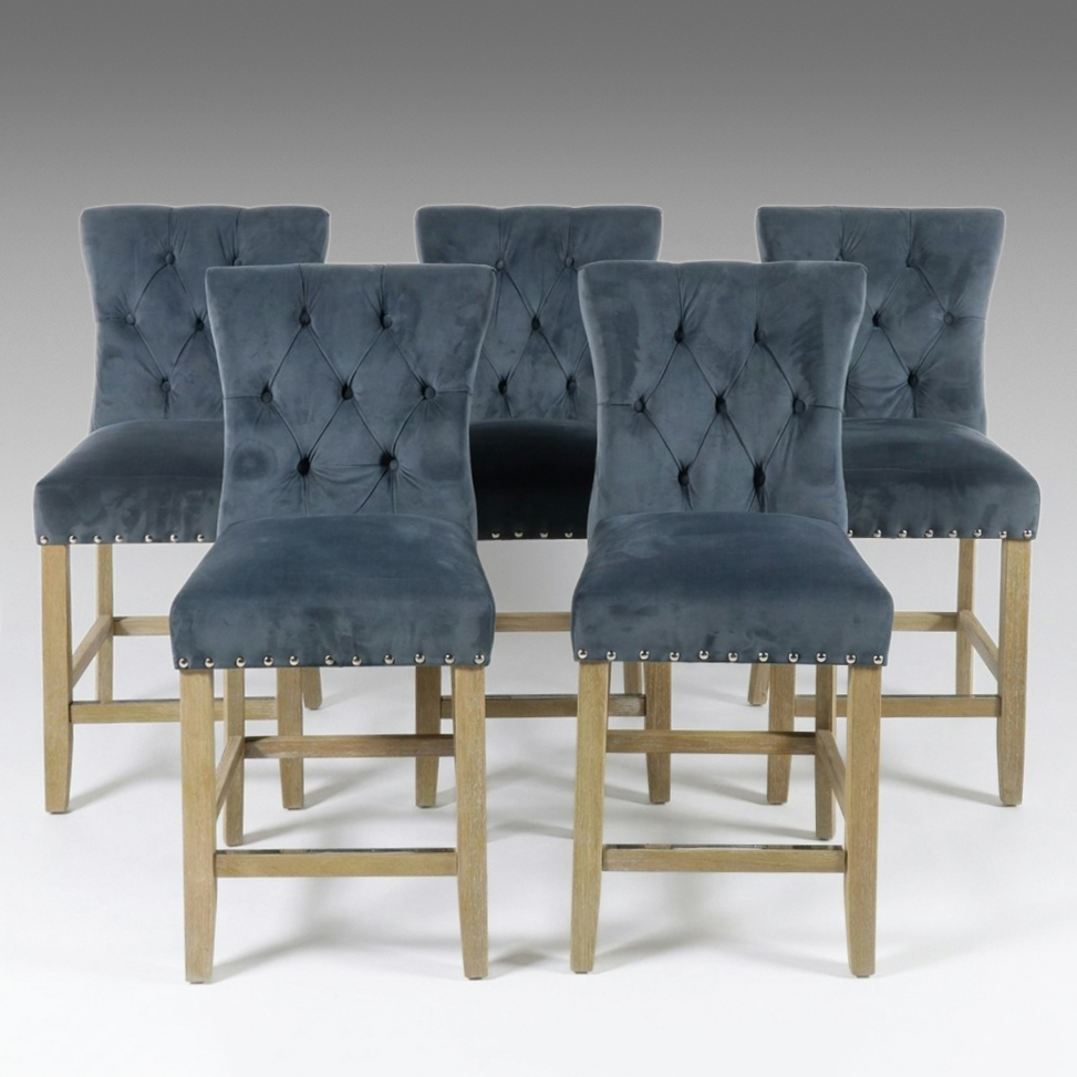 Set of Five Office Star Products Tufted Barstools, 2017