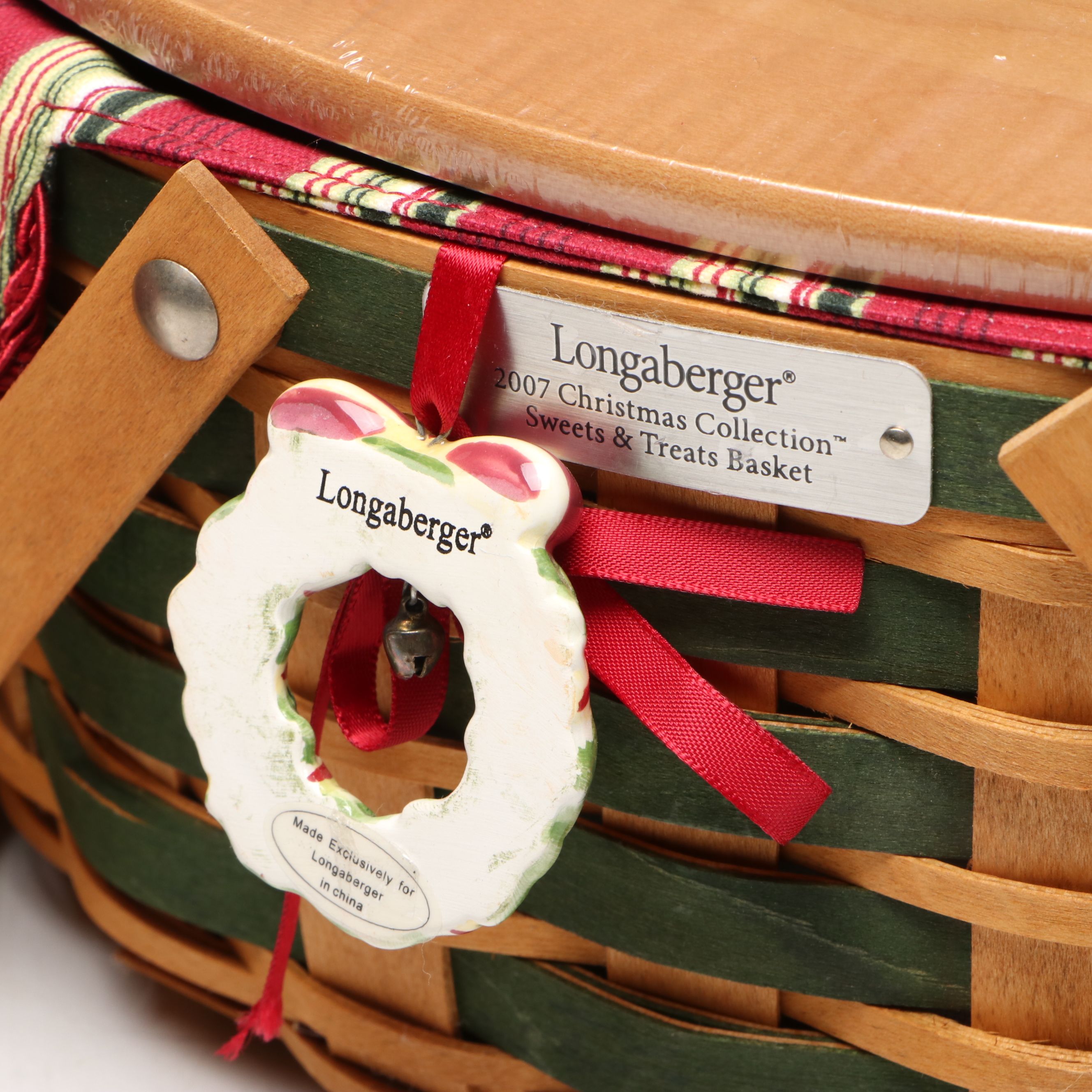 Longaberger Christmas Collection Baskets and Ceramic Casserole Dish