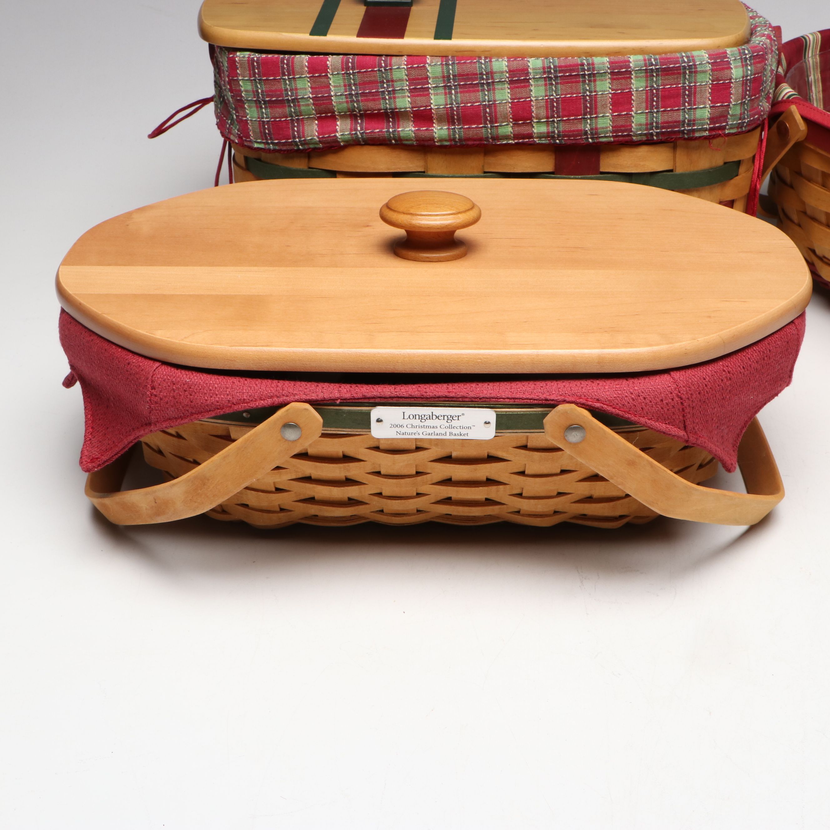 Longaberger Christmas Collection Baskets and Ceramic Casserole Dish