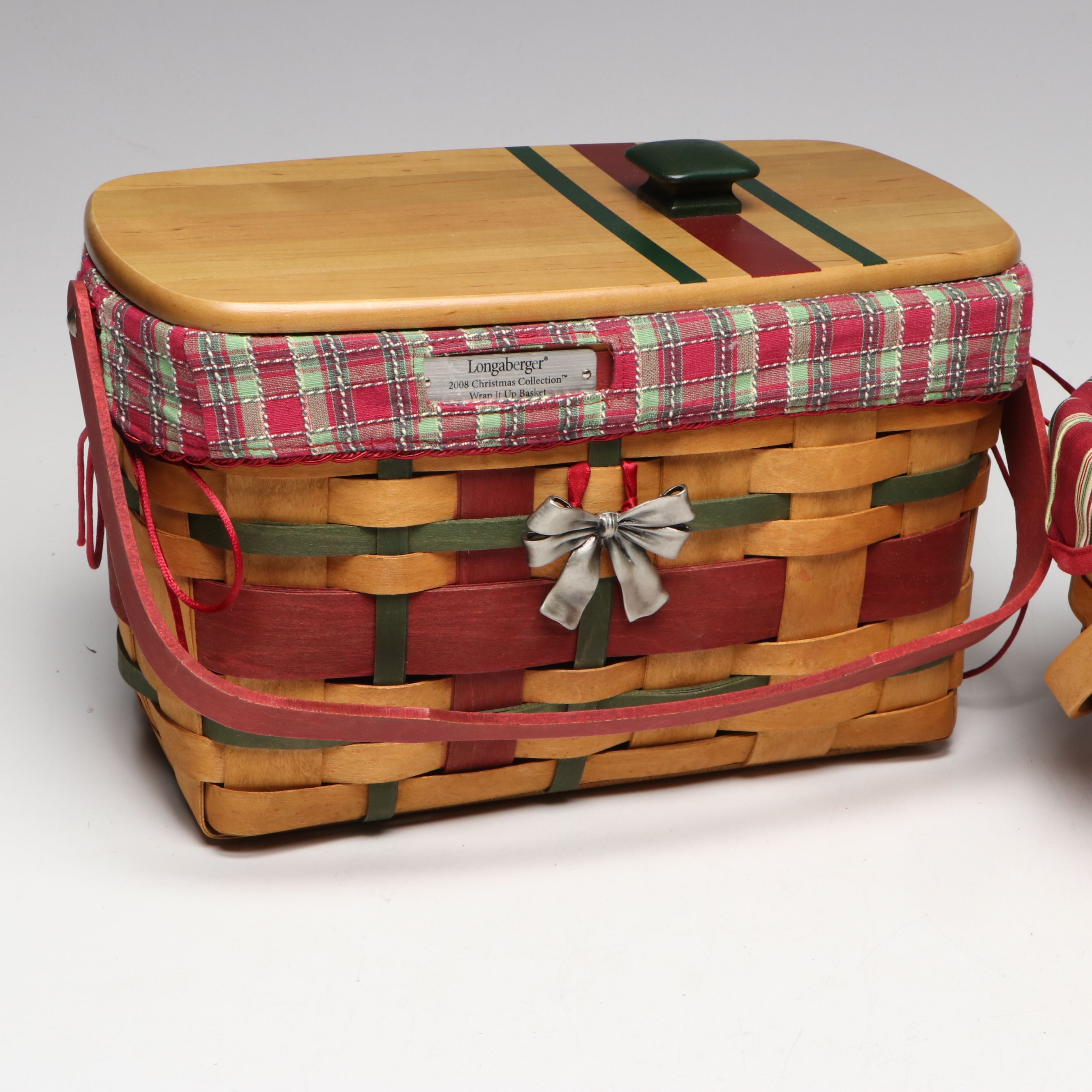 Longaberger Christmas Collection Baskets and Ceramic Casserole Dish