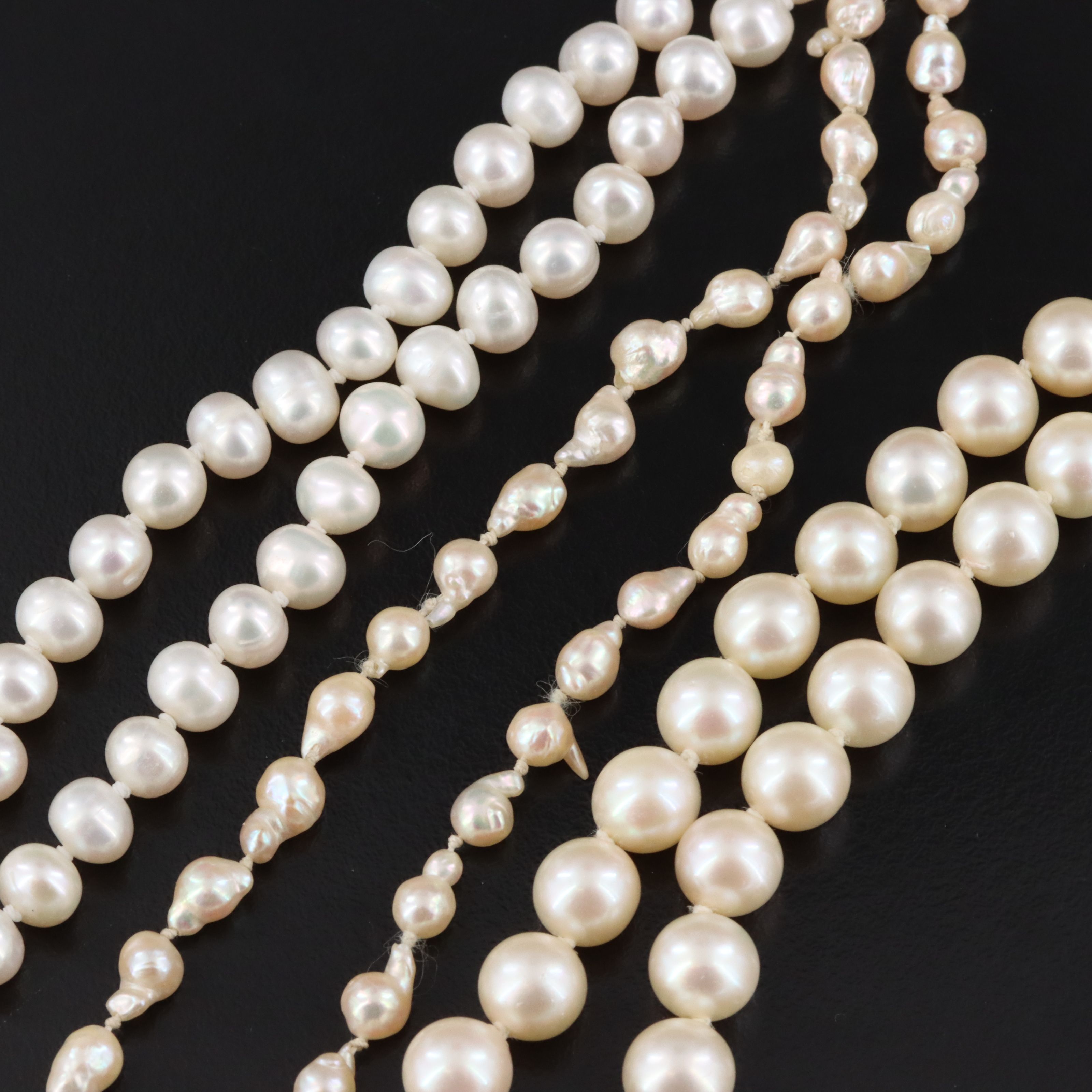 Vintage Pearl Necklaces Including 14K and Sterling