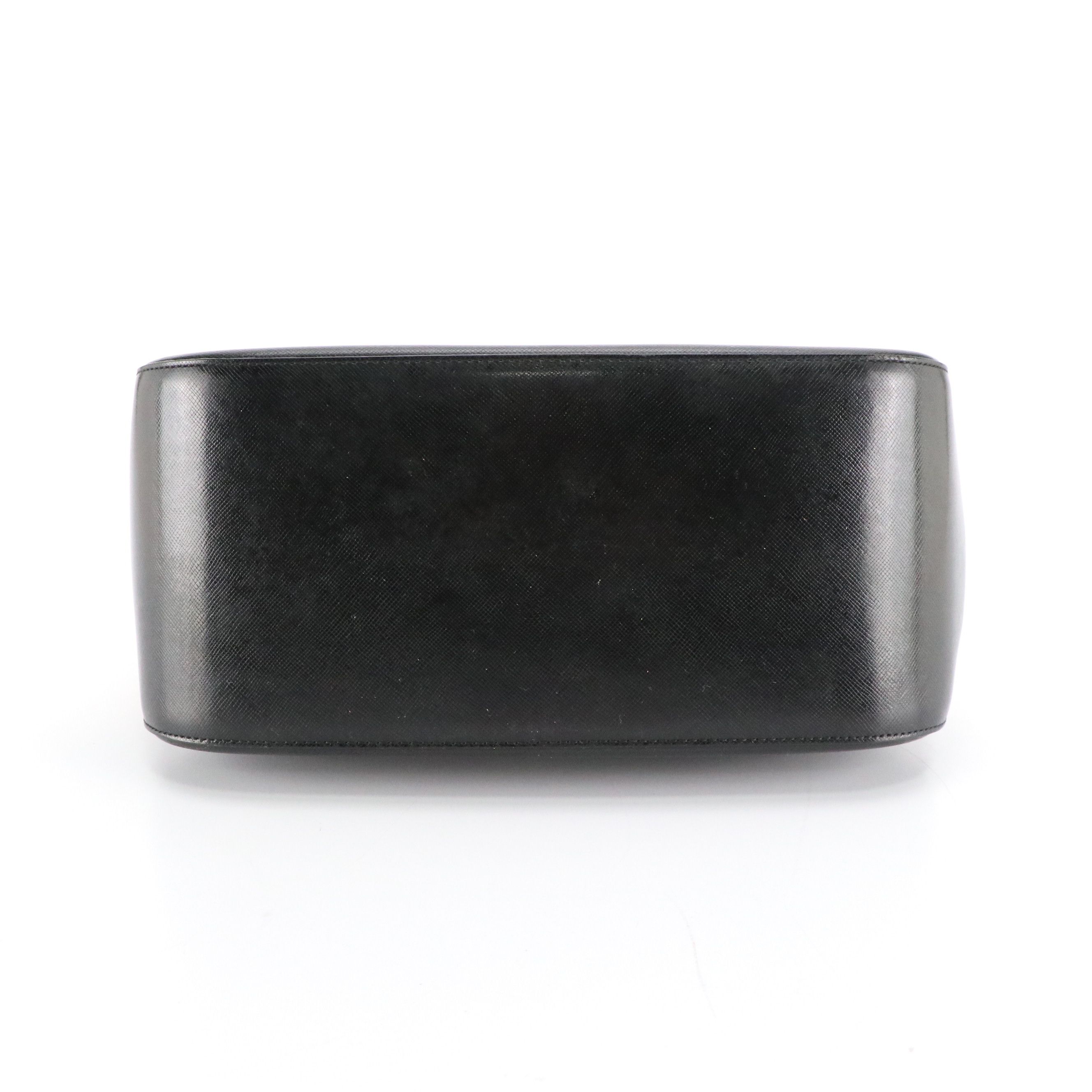 Burberrys Haymarket Check and Black Saffiano Leather Shoulder Bag with Box