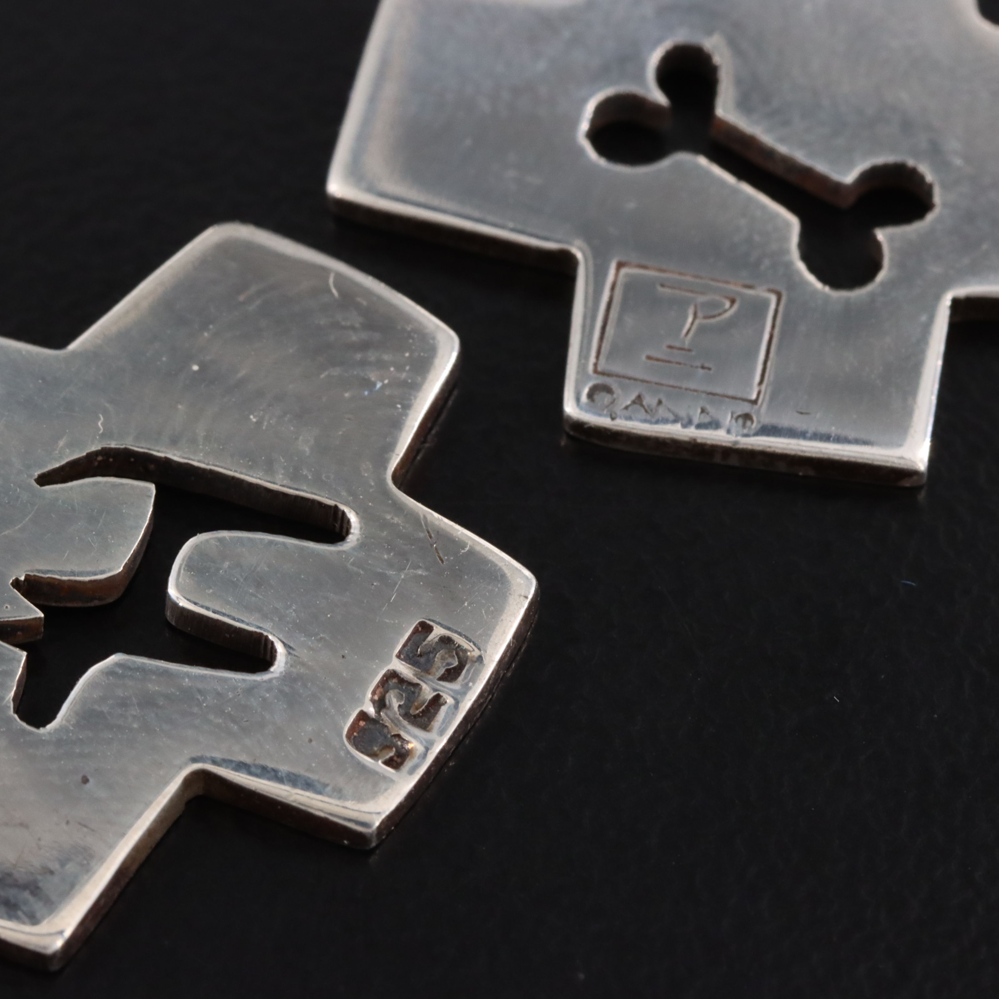 Sterling Dog and Bone Earrings