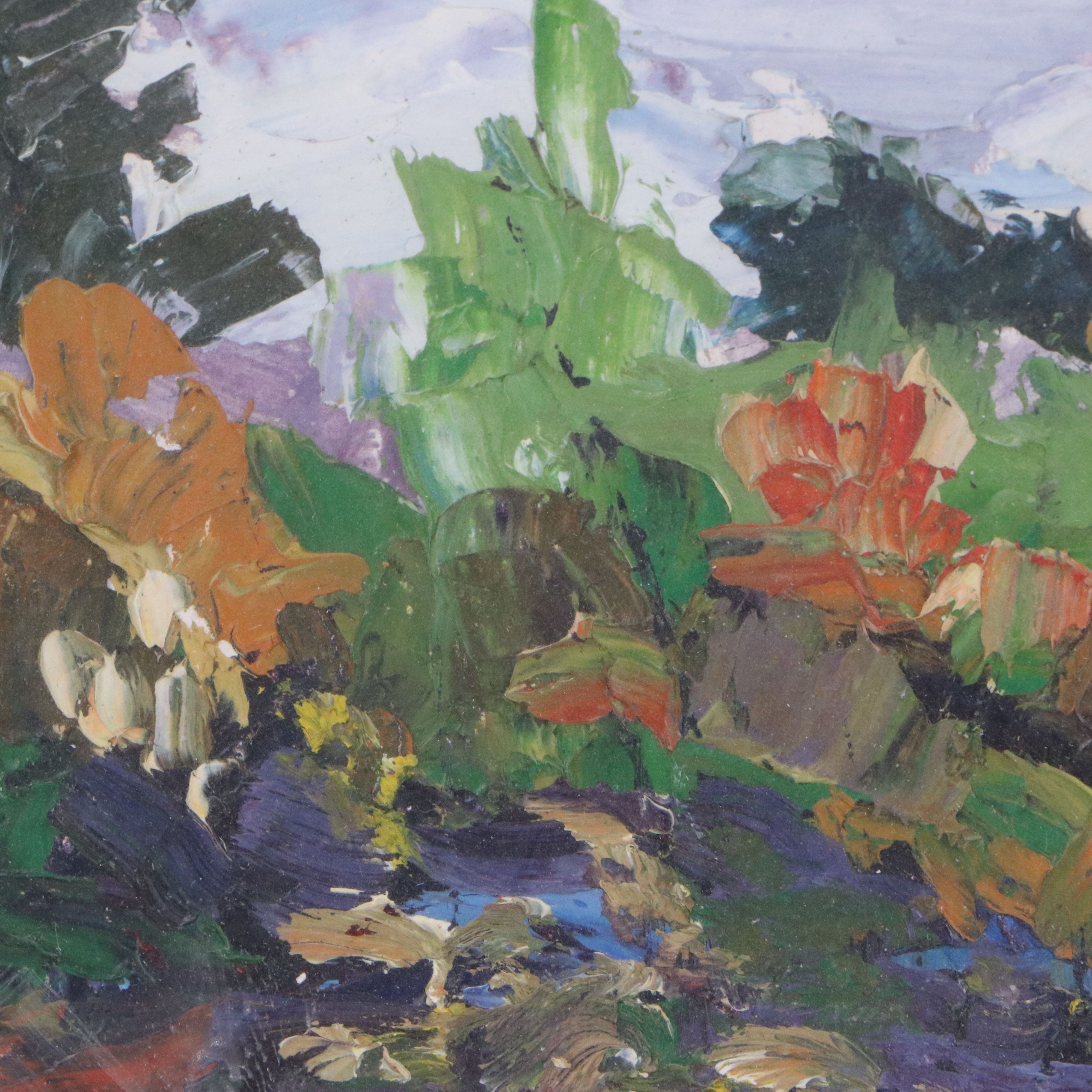 Rowena Sandford Landscape Oil Painting, 1973