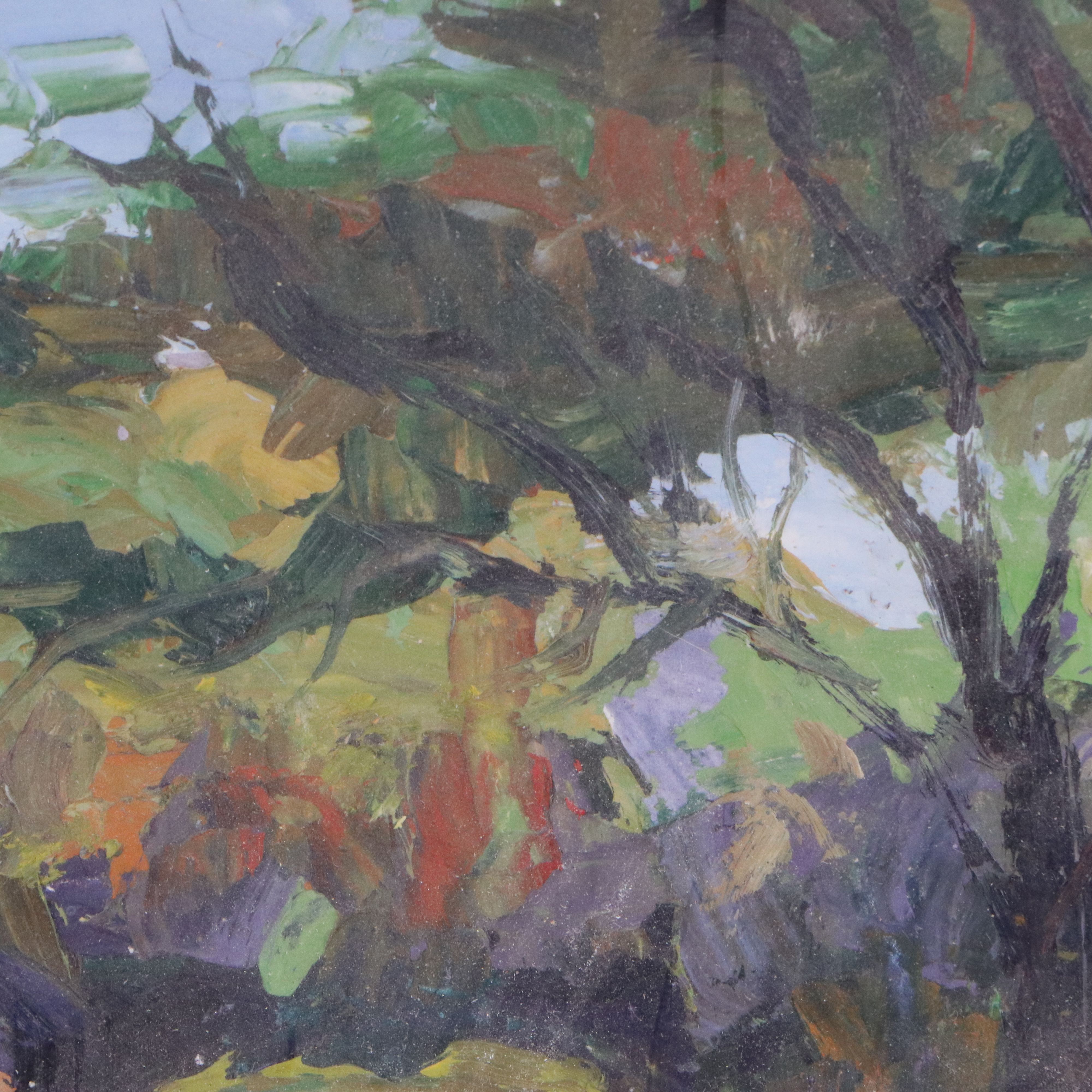 Rowena Sandford Landscape Oil Painting, 1973