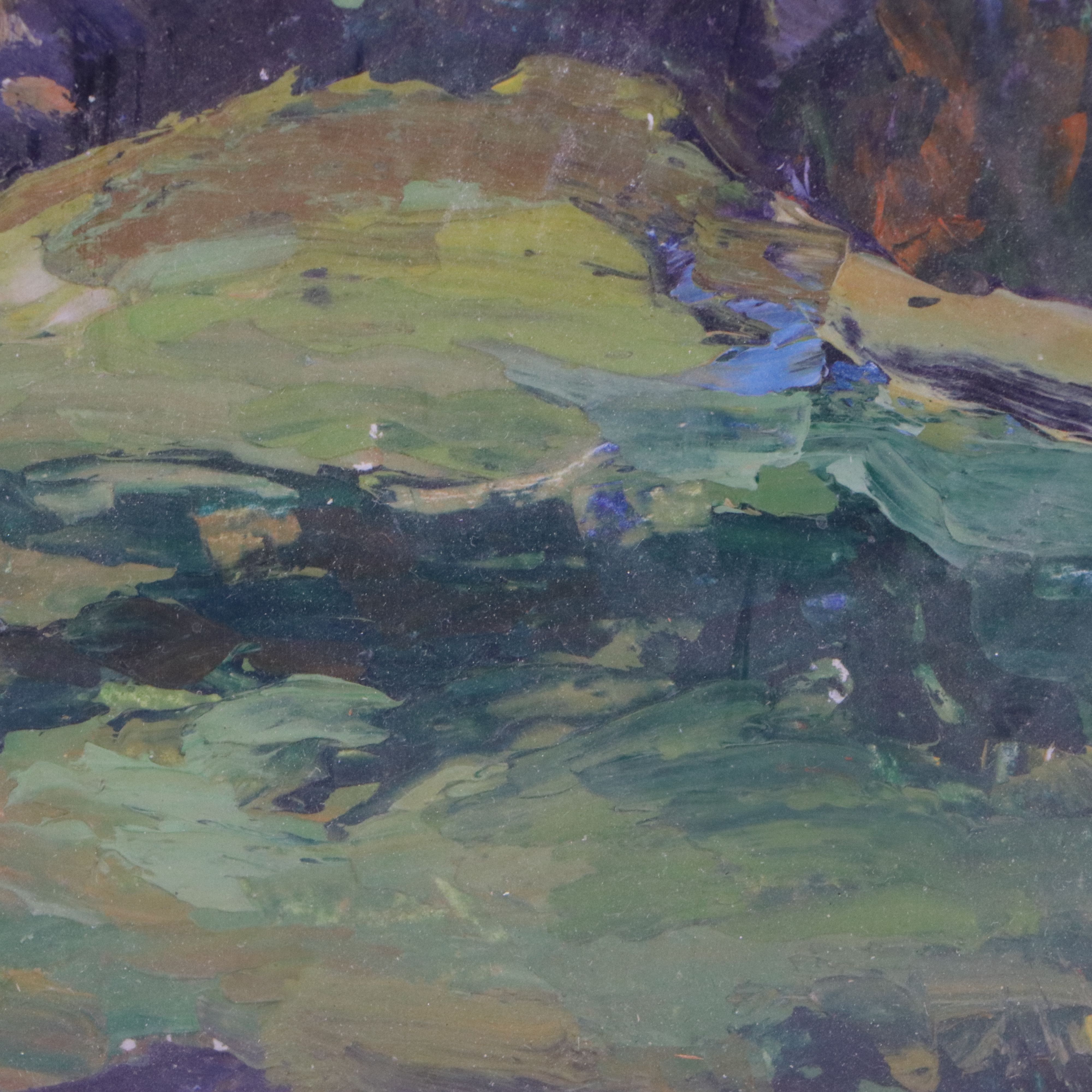 Rowena Sandford Landscape Oil Painting, 1973
