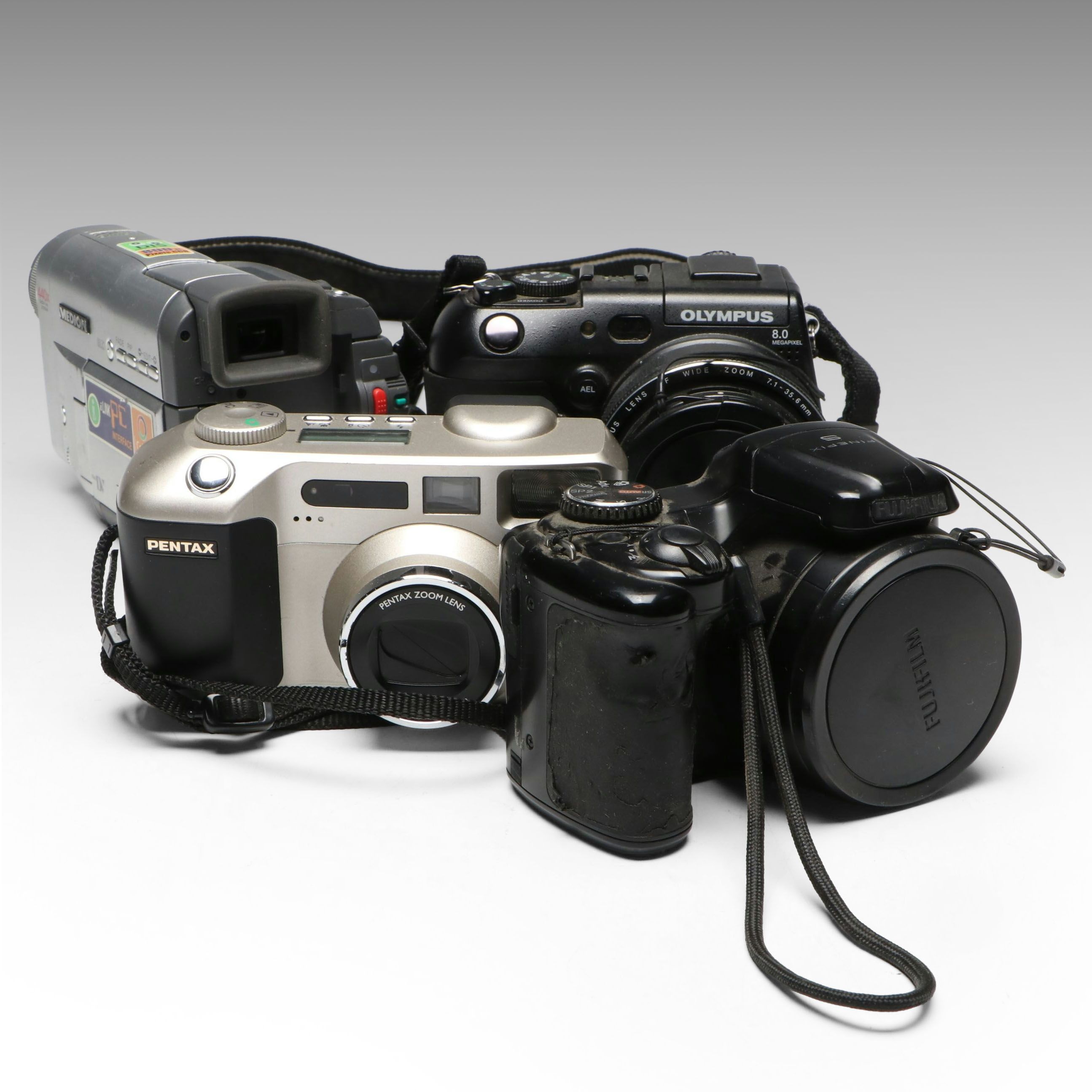 Olympus N438 and Other Point and Shoot Cameras With Medion Camcorder