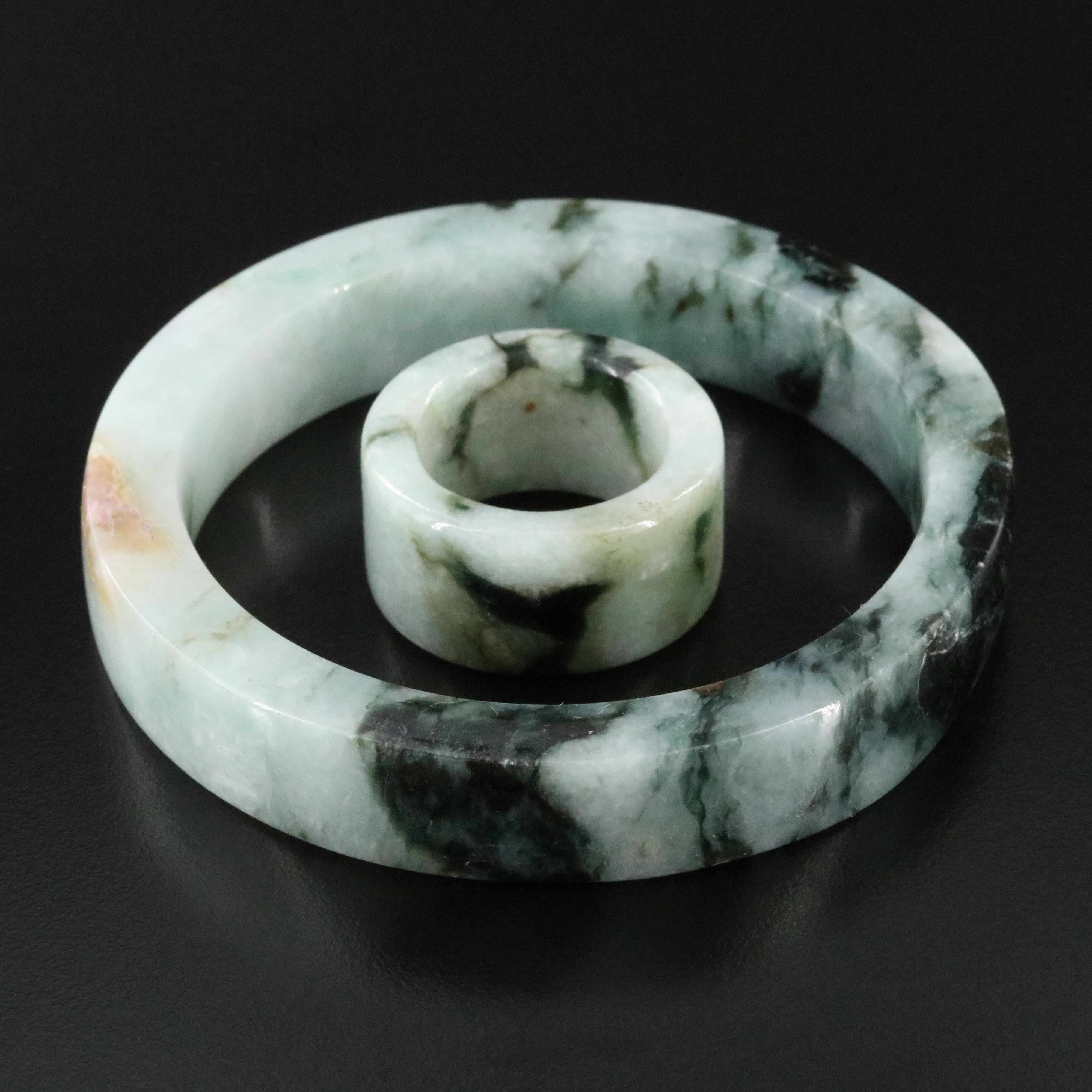 Jadeite Hololith Ring and Bracelet