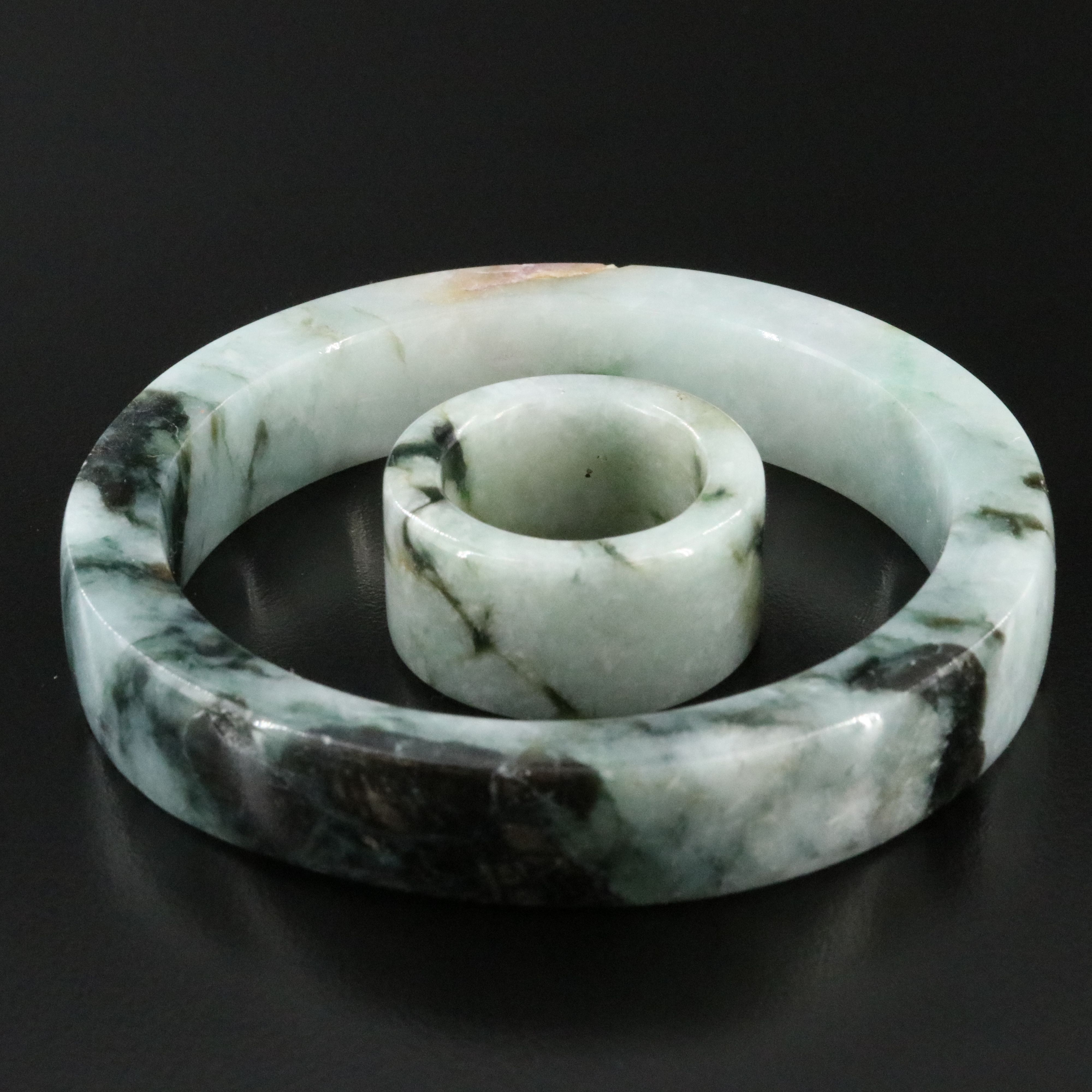 Jadeite Hololith Ring and Bracelet