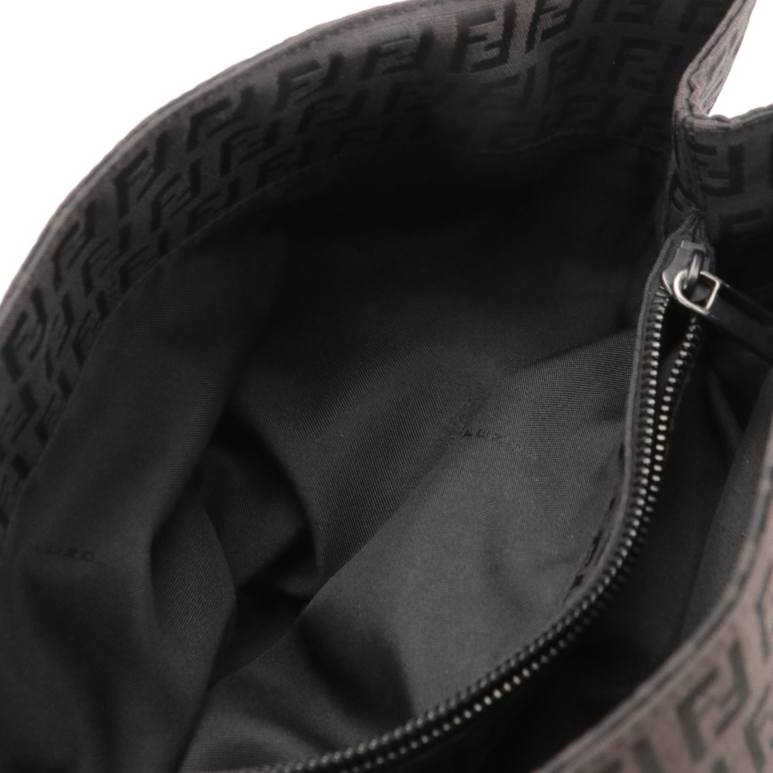 Fendi Vertical Tote in Black Zucchino Canvas and Leather