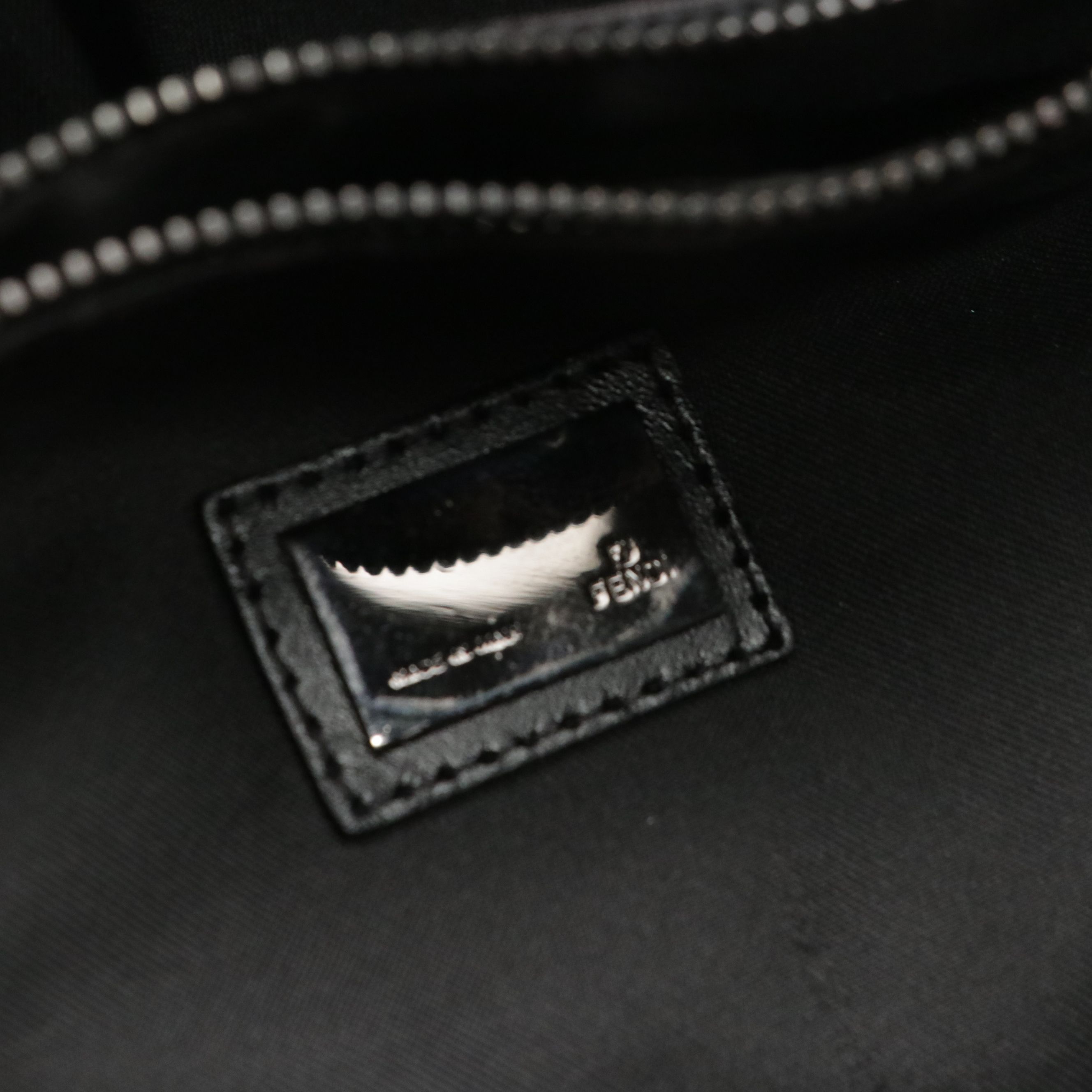 Fendi Vertical Tote in Black Zucchino Canvas and Leather