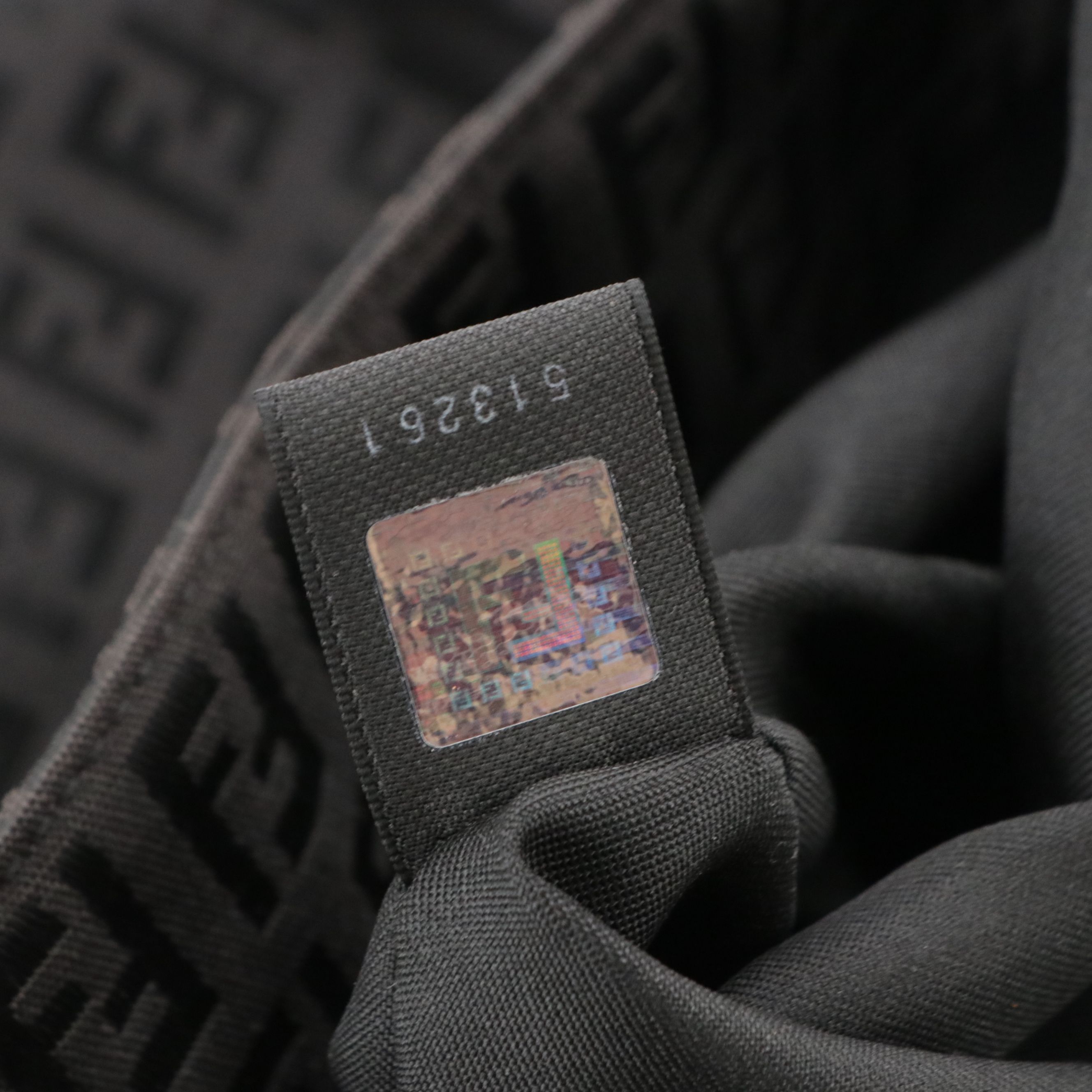 Fendi Vertical Tote in Black Zucchino Canvas and Leather