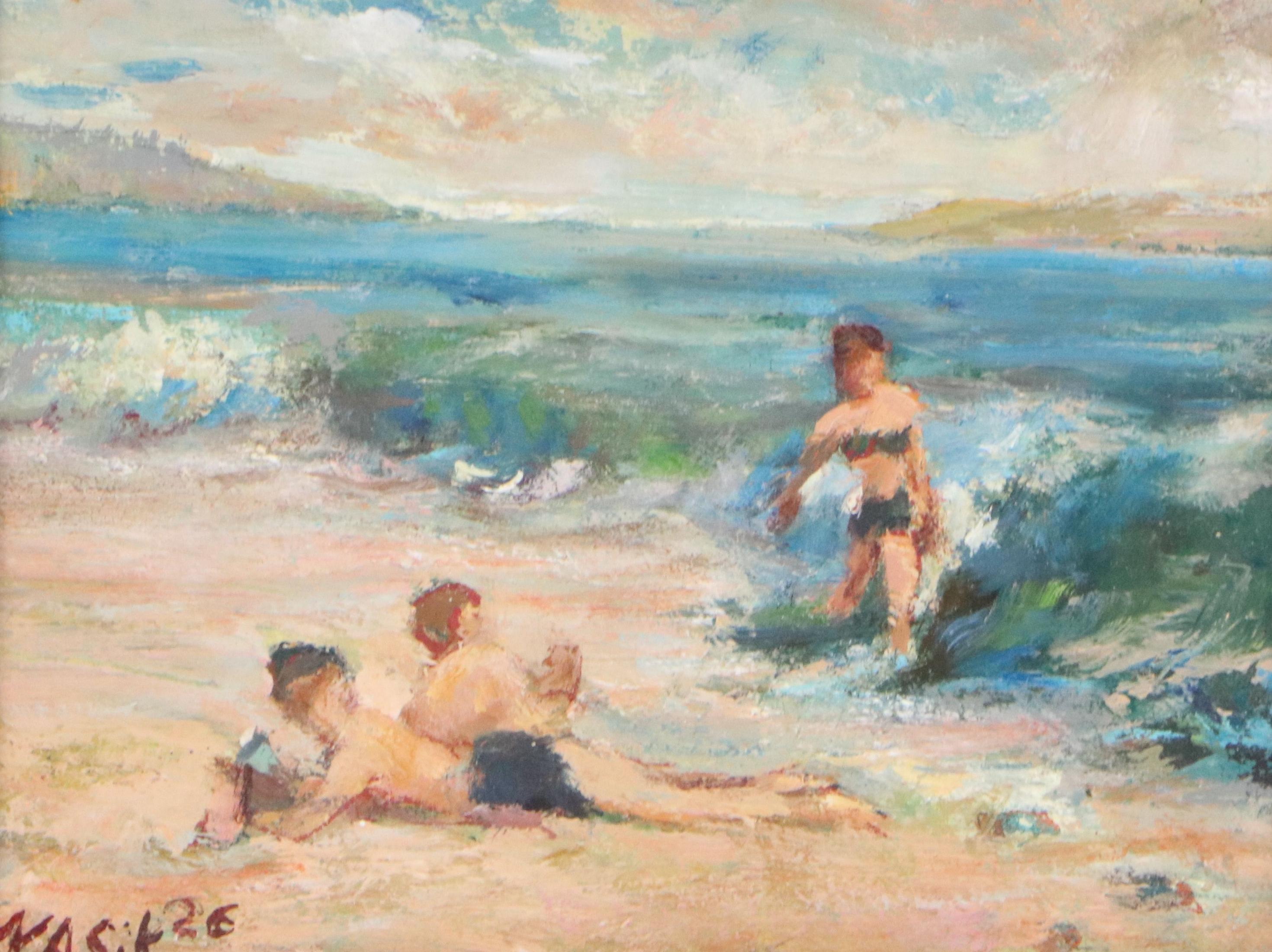Kevin Kasik Oil Painting "Sarah Dodging the Surf," 2026