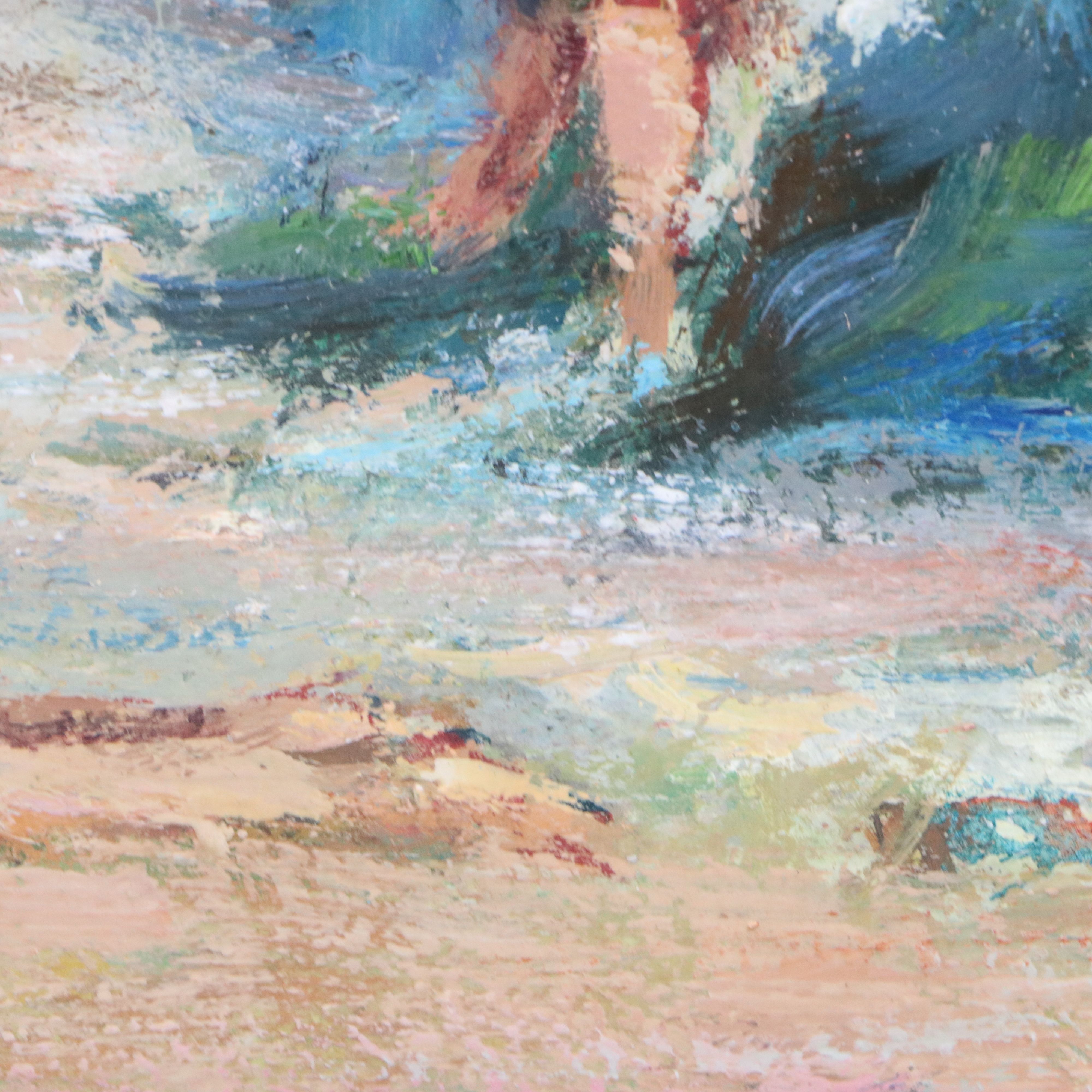 Kevin Kasik Oil Painting "Sarah Dodging the Surf," 2026