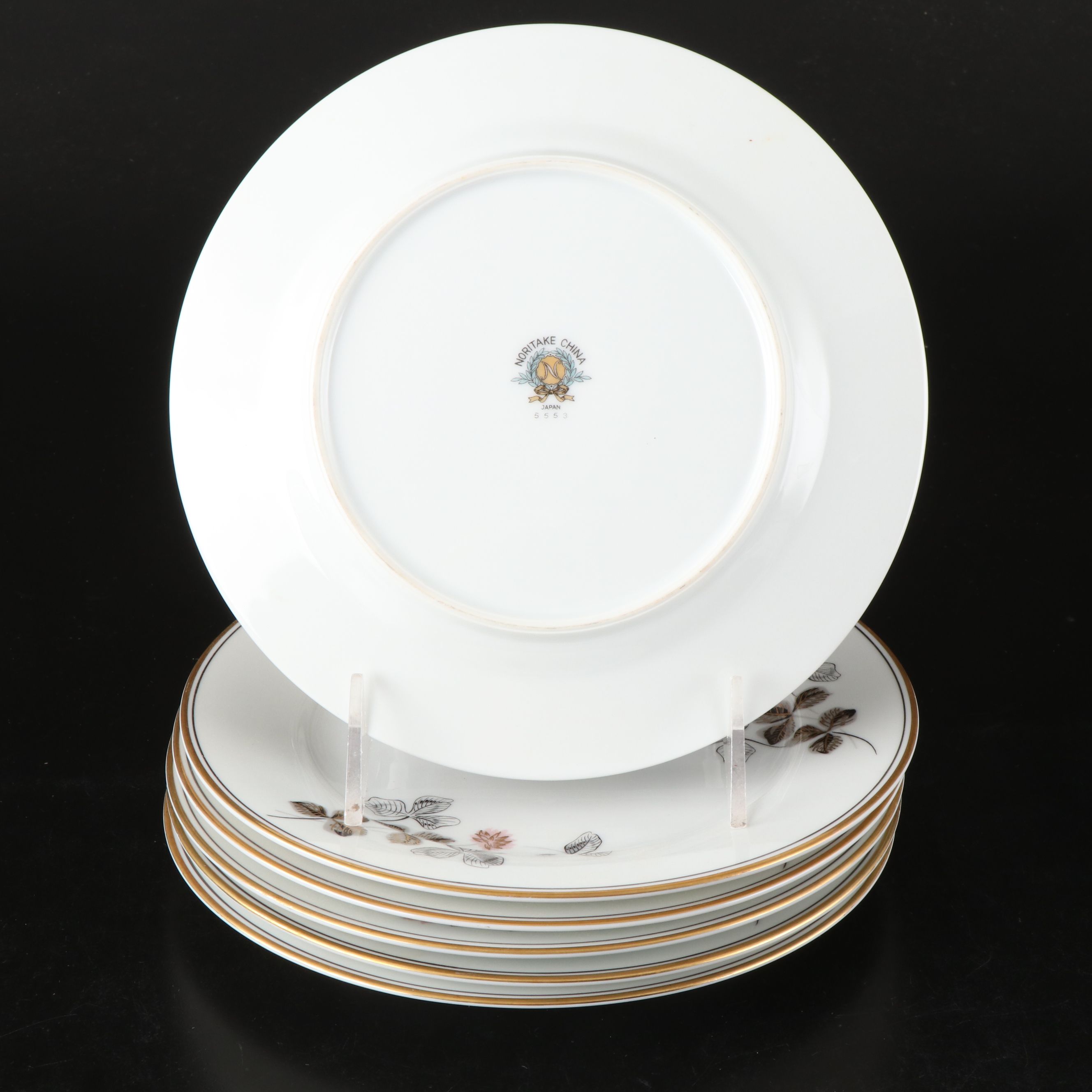 Noritake Floral and Leaf Motif Bone China Teaware