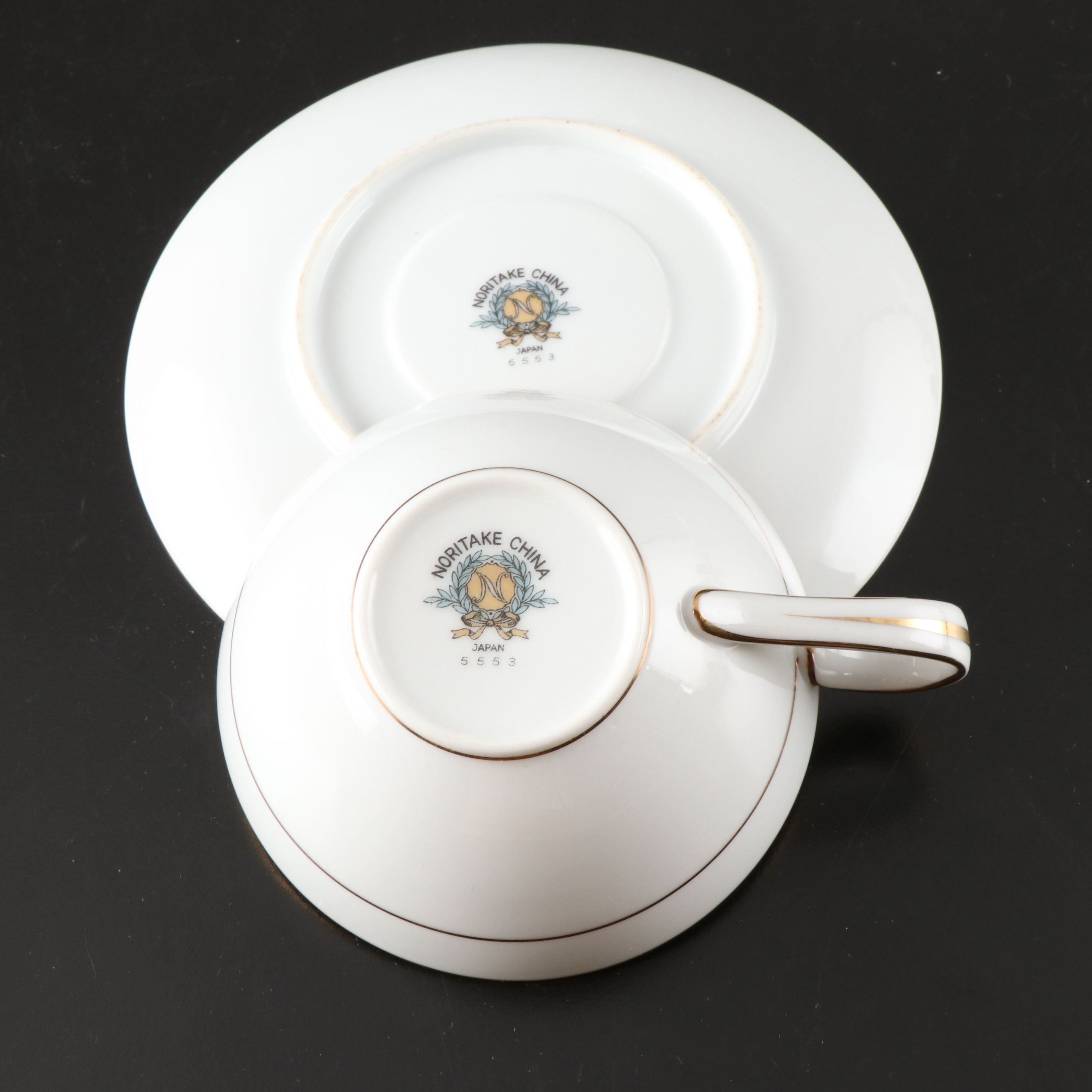 Noritake Floral and Leaf Motif Bone China Teaware