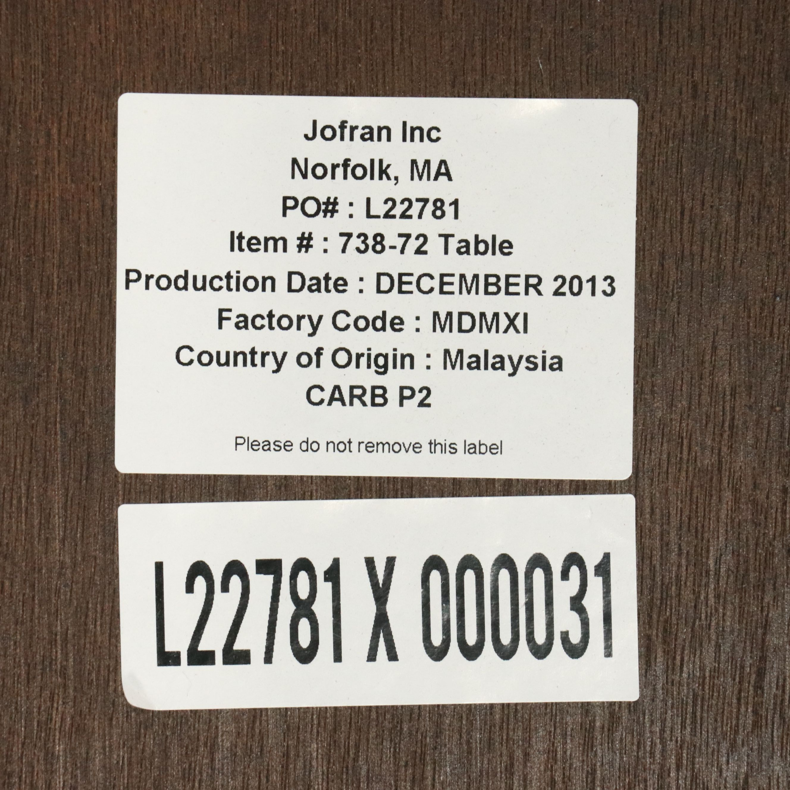 Five Piece Mid Century Modern Style Dining Set with Jofran Inc. "Kura" Table