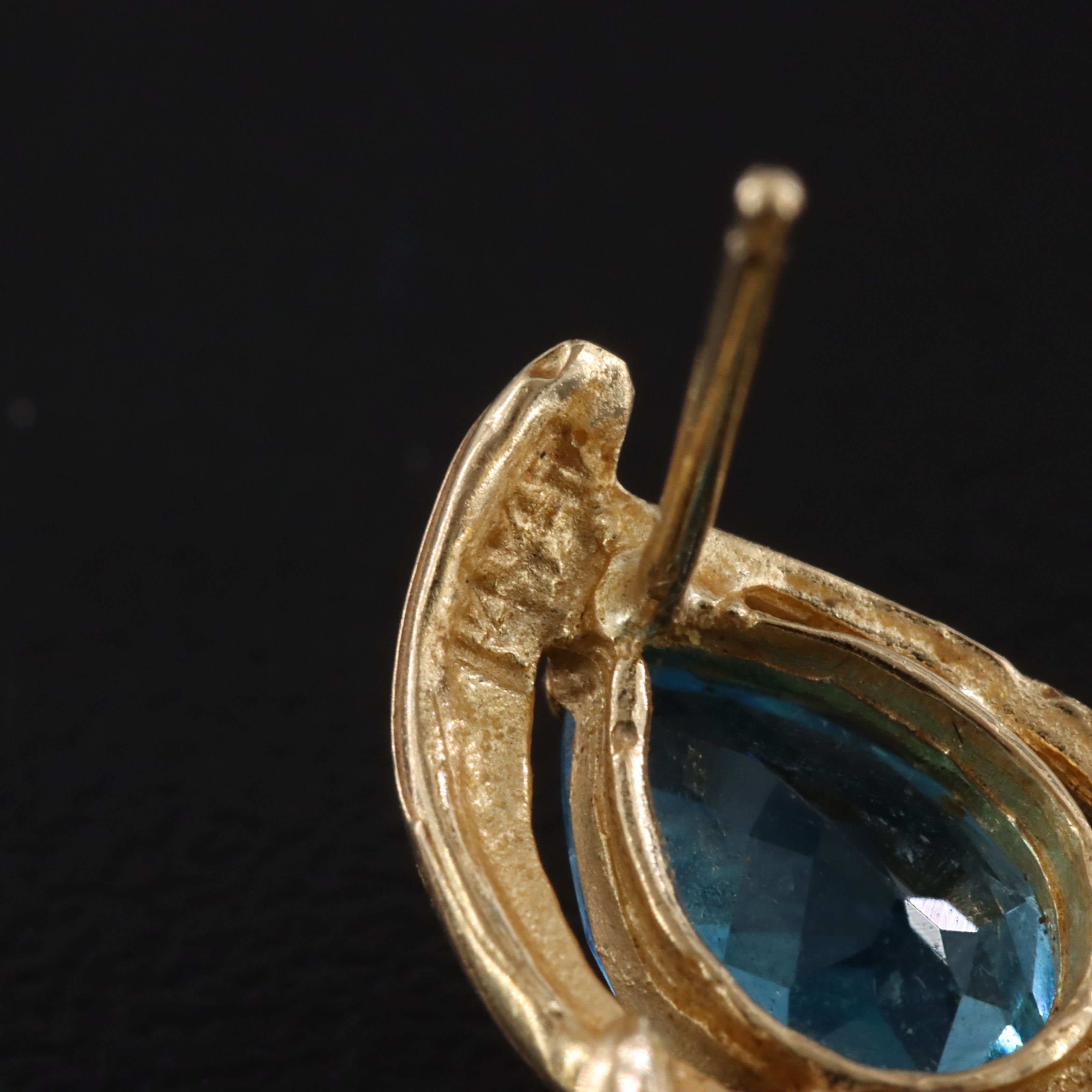 14K Blue Topaz Drop Earrings