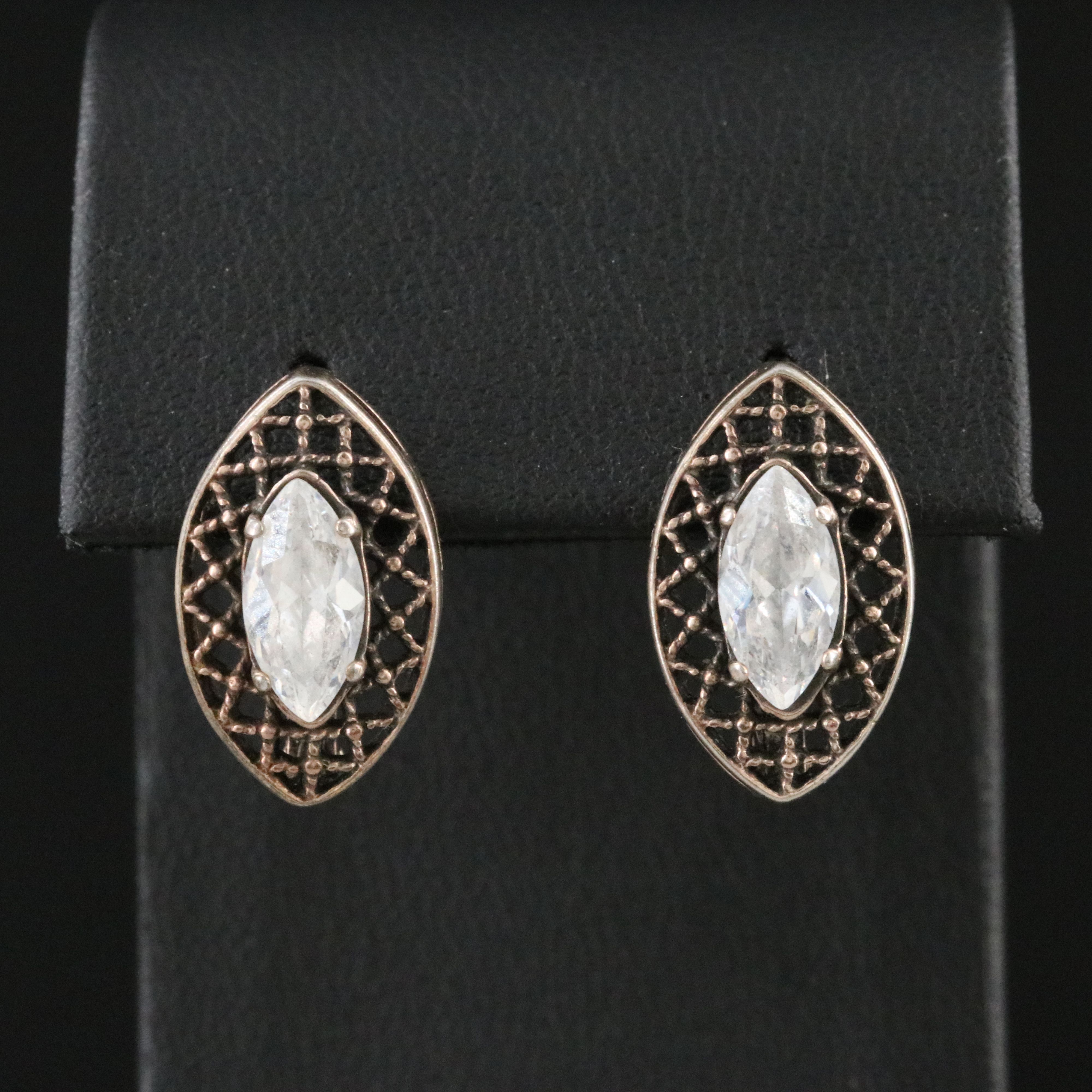 Sterling CZ Drop Earrings