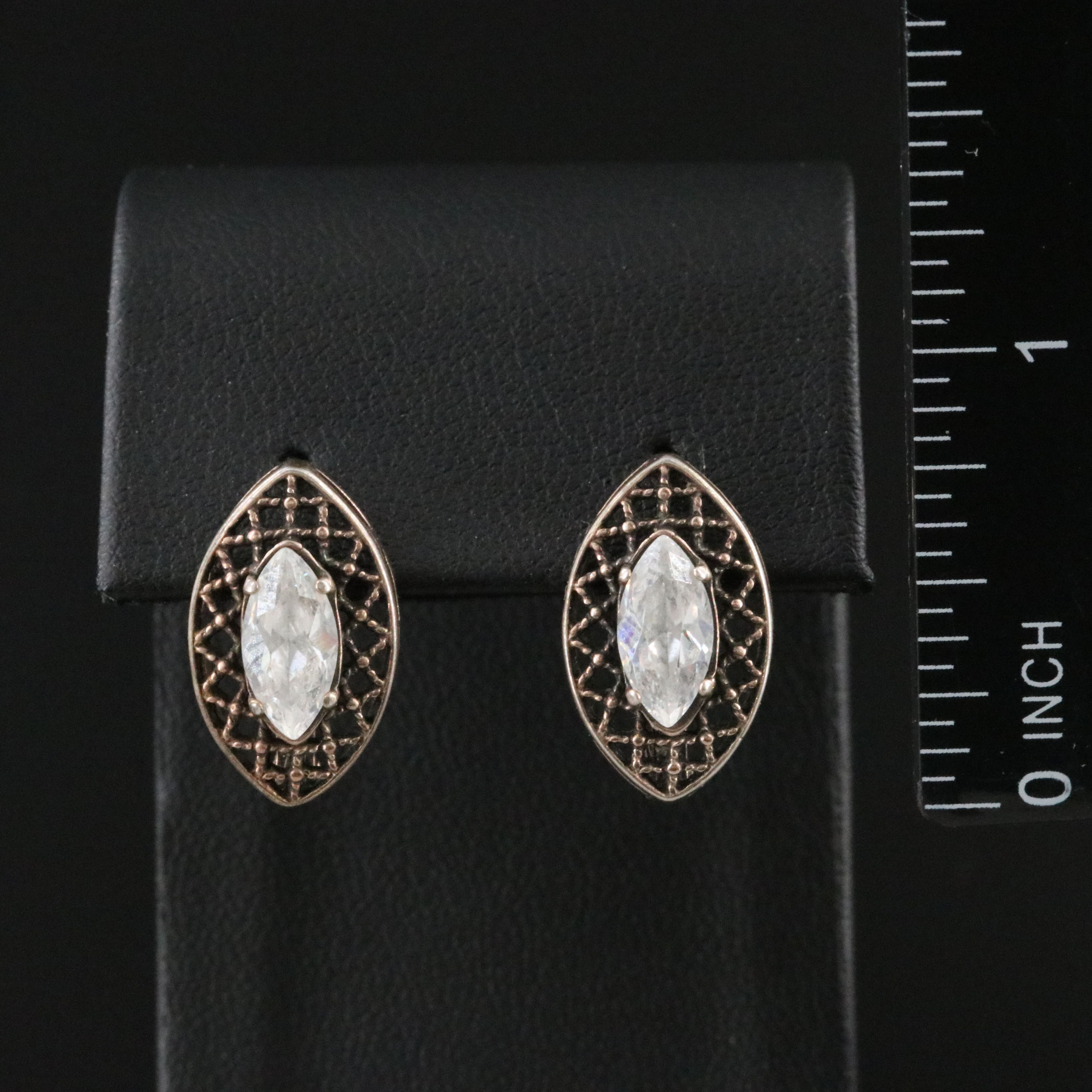 Sterling CZ Drop Earrings