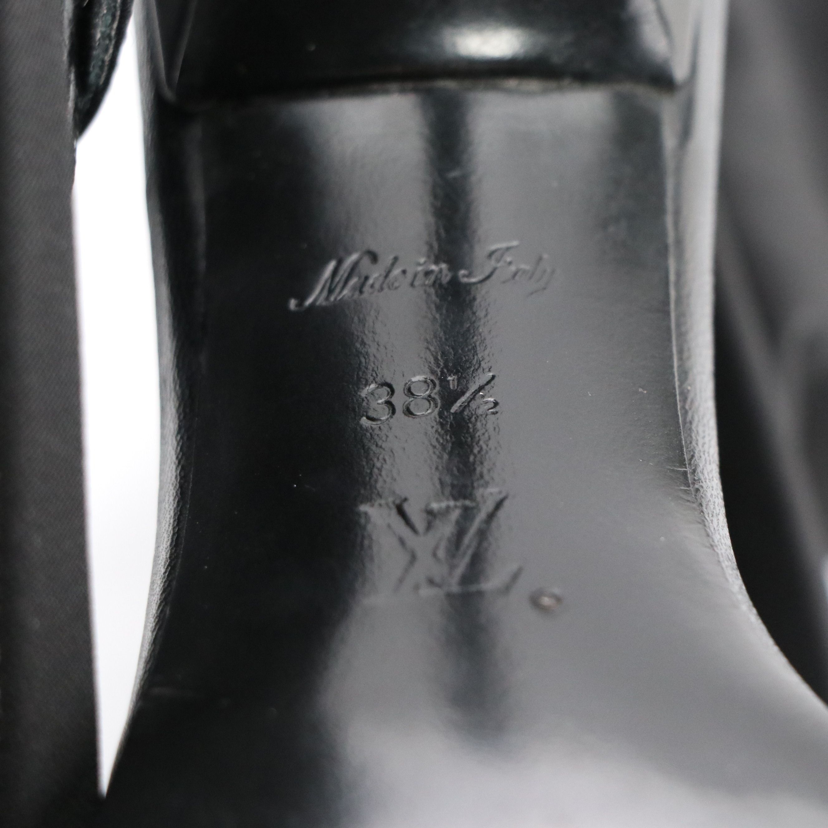 Louis Vuitton Black Leather and Textile Sock Ankle High Heel Boot Sandals