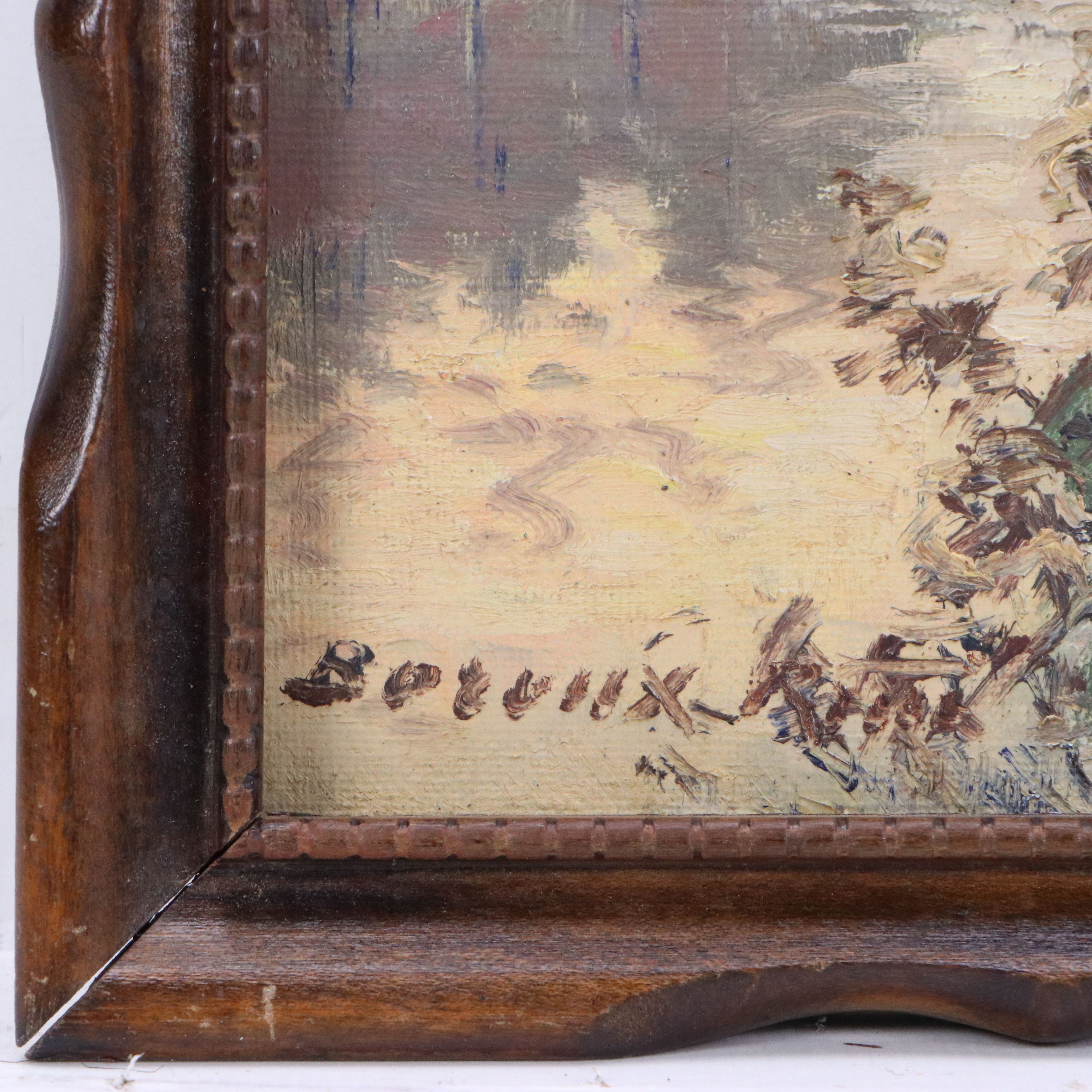 René Boreux Romantic Lake Landscape Oil Painting