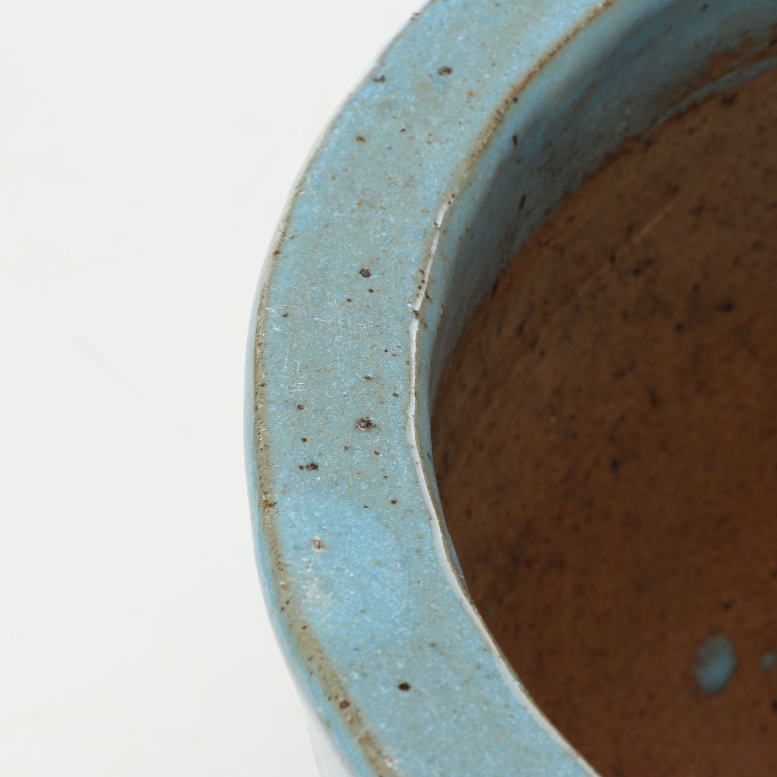 Pair of Blue Glazed Ceramic Planters