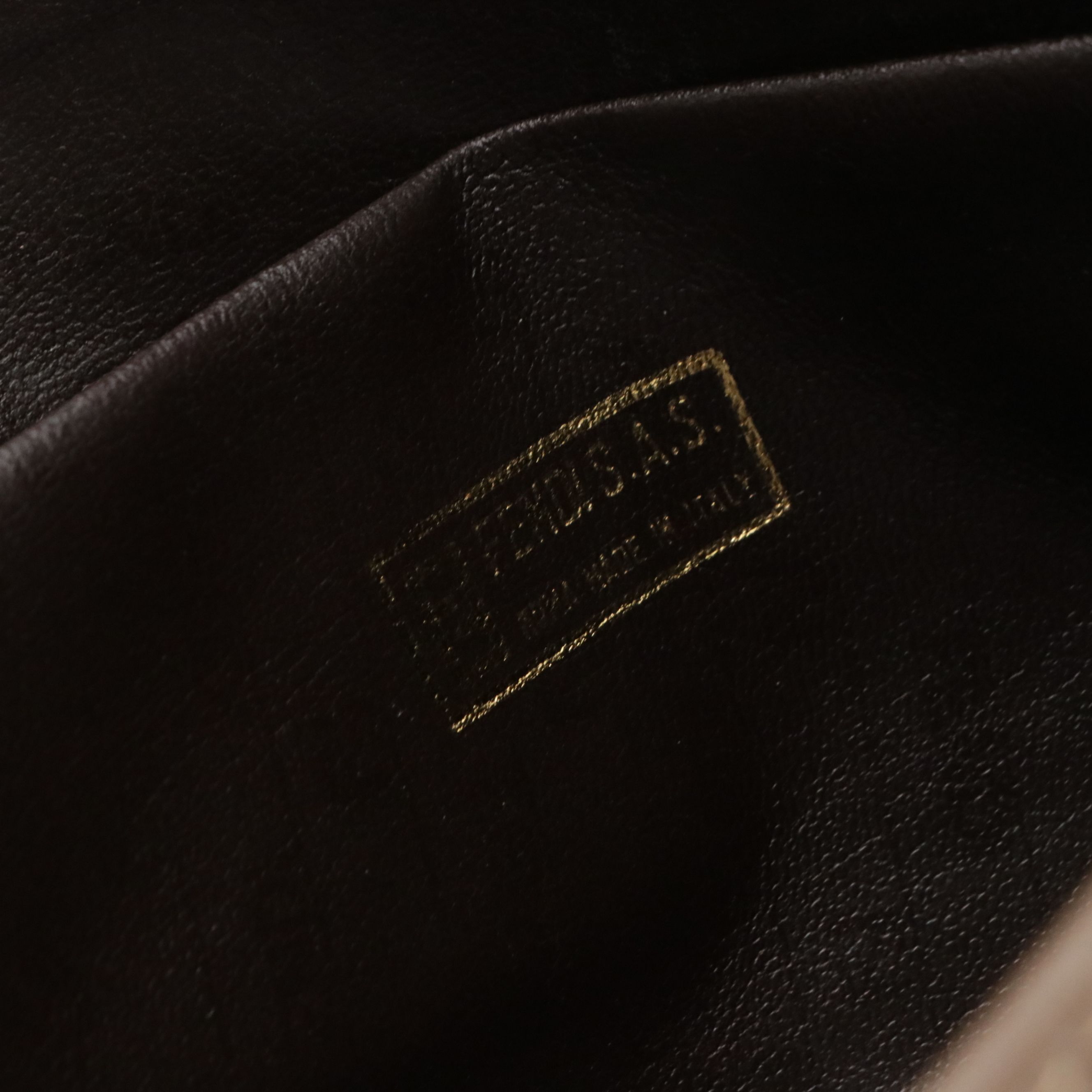 Fendi Brown Zucchino Vinyl and Leather Trim Zip Clutch/Pouch