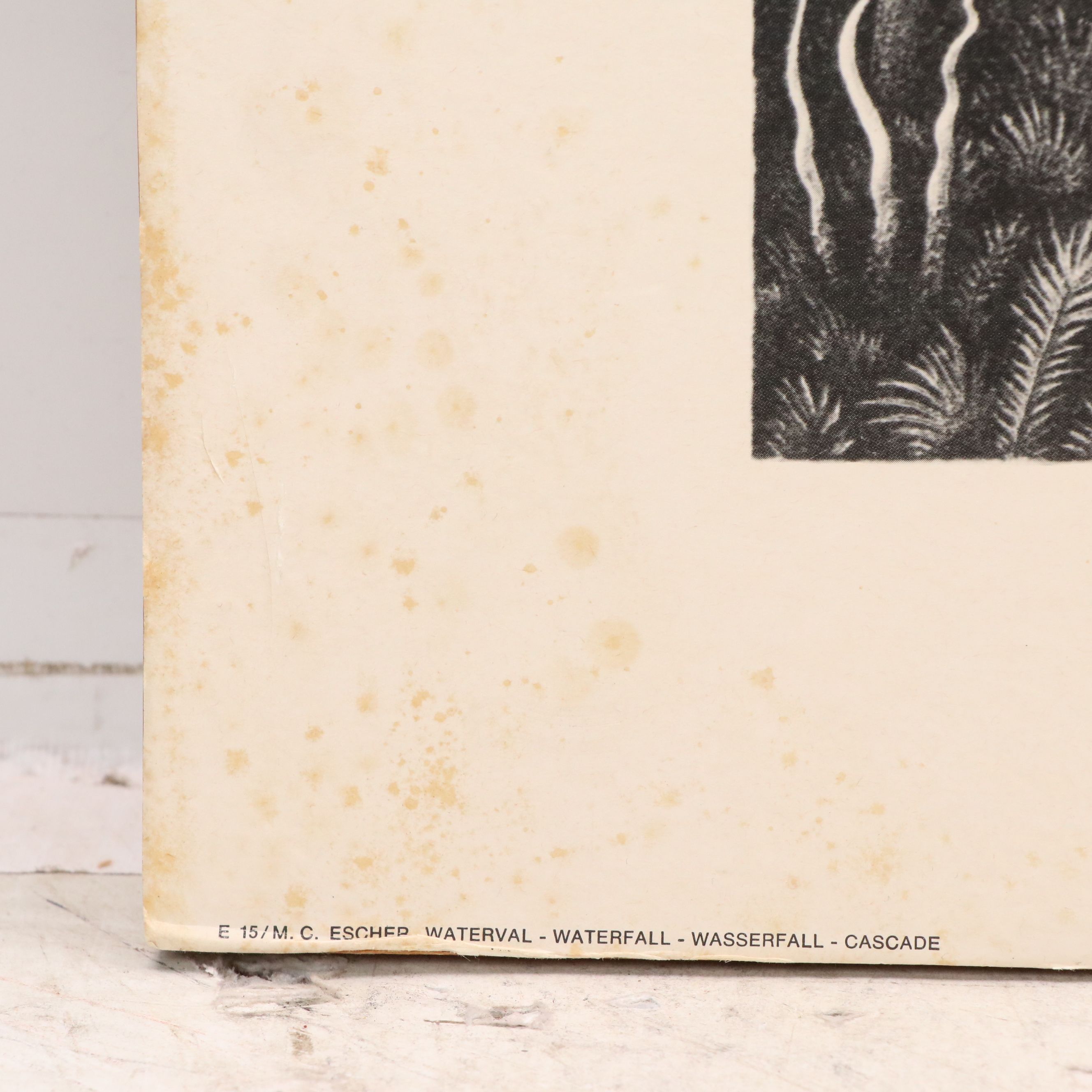 After M. C. Escher Offset Lithograph "Waterfall," Late 20th Century