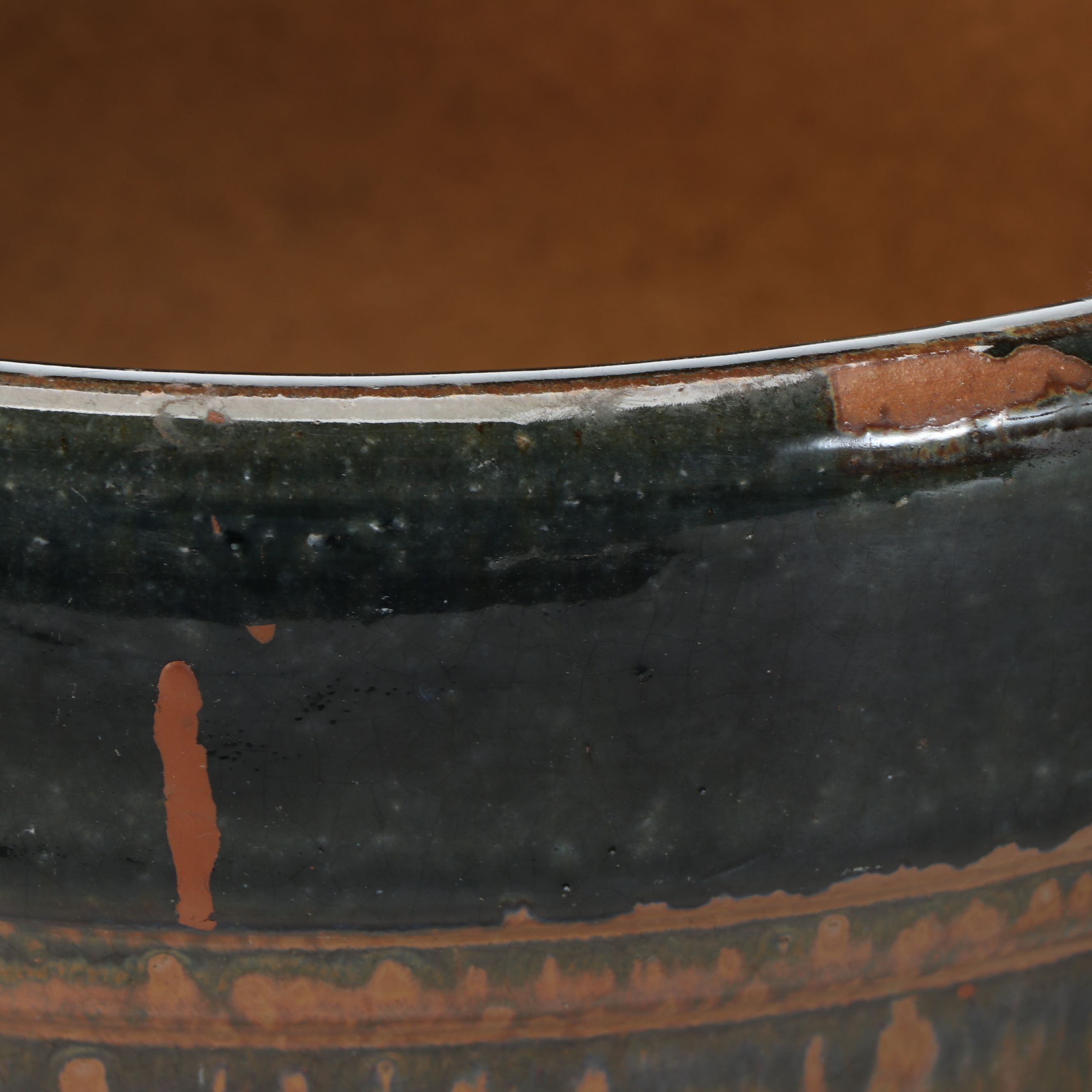 Pair of Drip Glaze Ceramic Planters