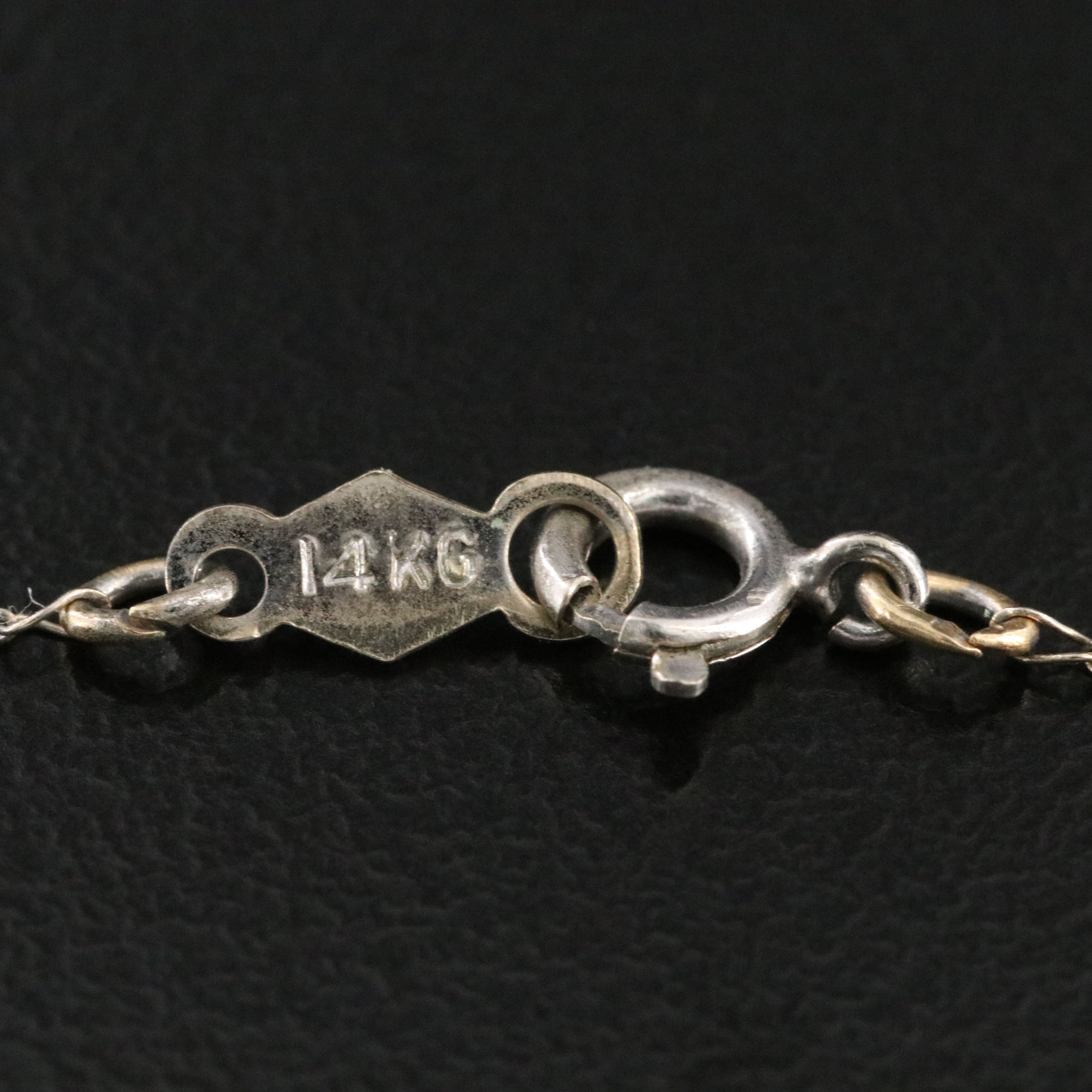 14K Baroque Pearl and Diamond Pendant Necklace