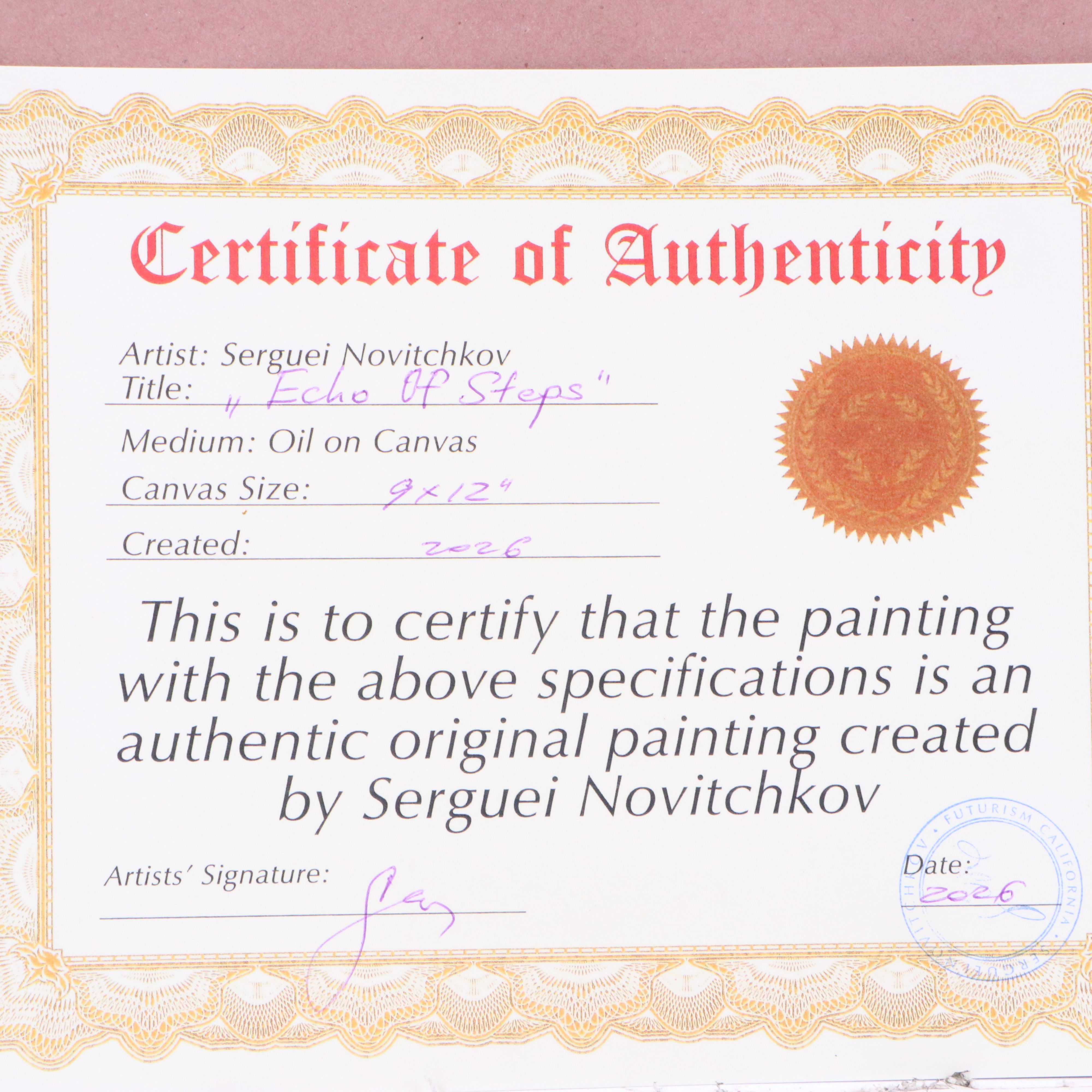 Serguei Novitchkov Oil Painting "Echo of Steps," 2026