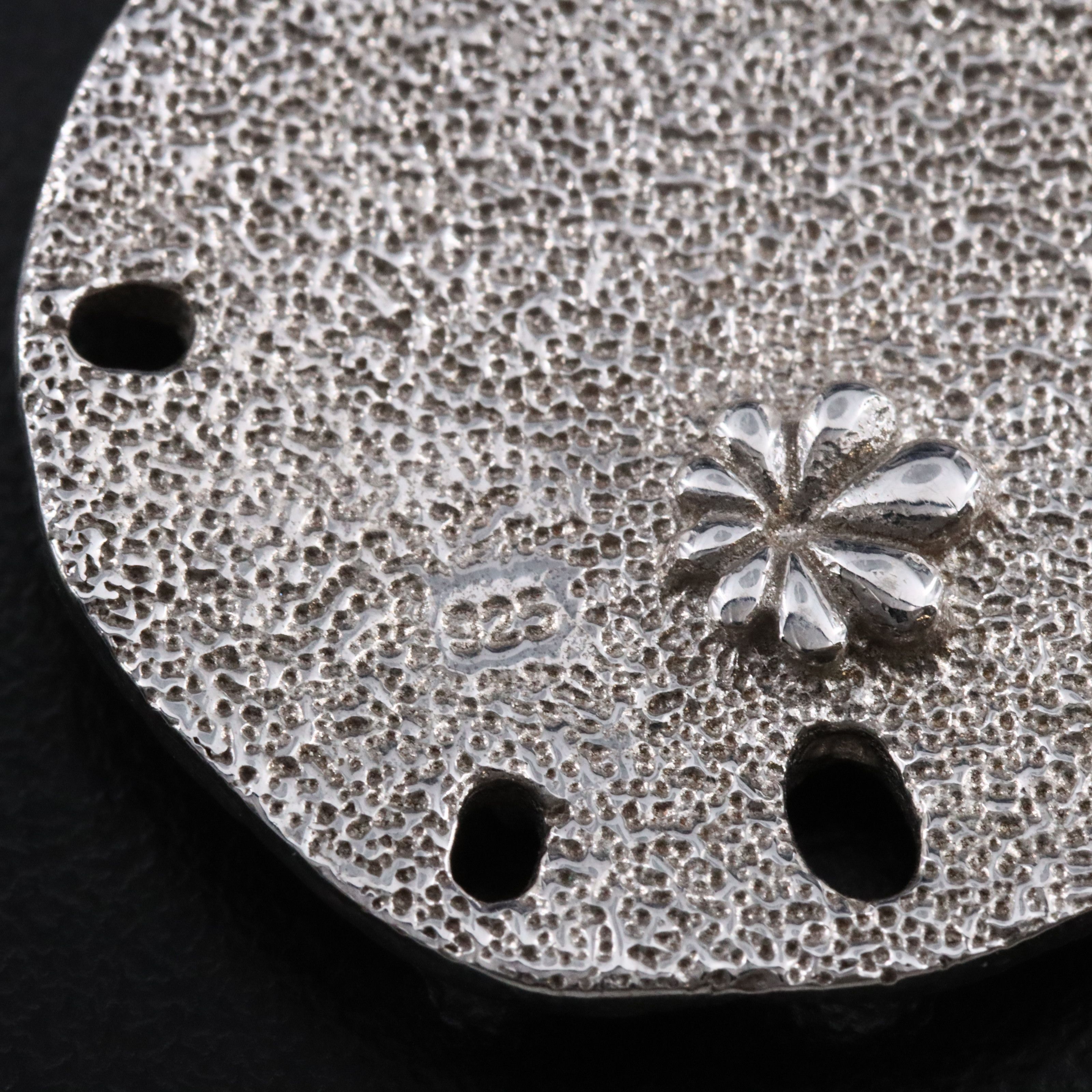 Sterling Mother of Pearl, Larimar, Carnelian Inlay Sand Dollar Pendant Necklace