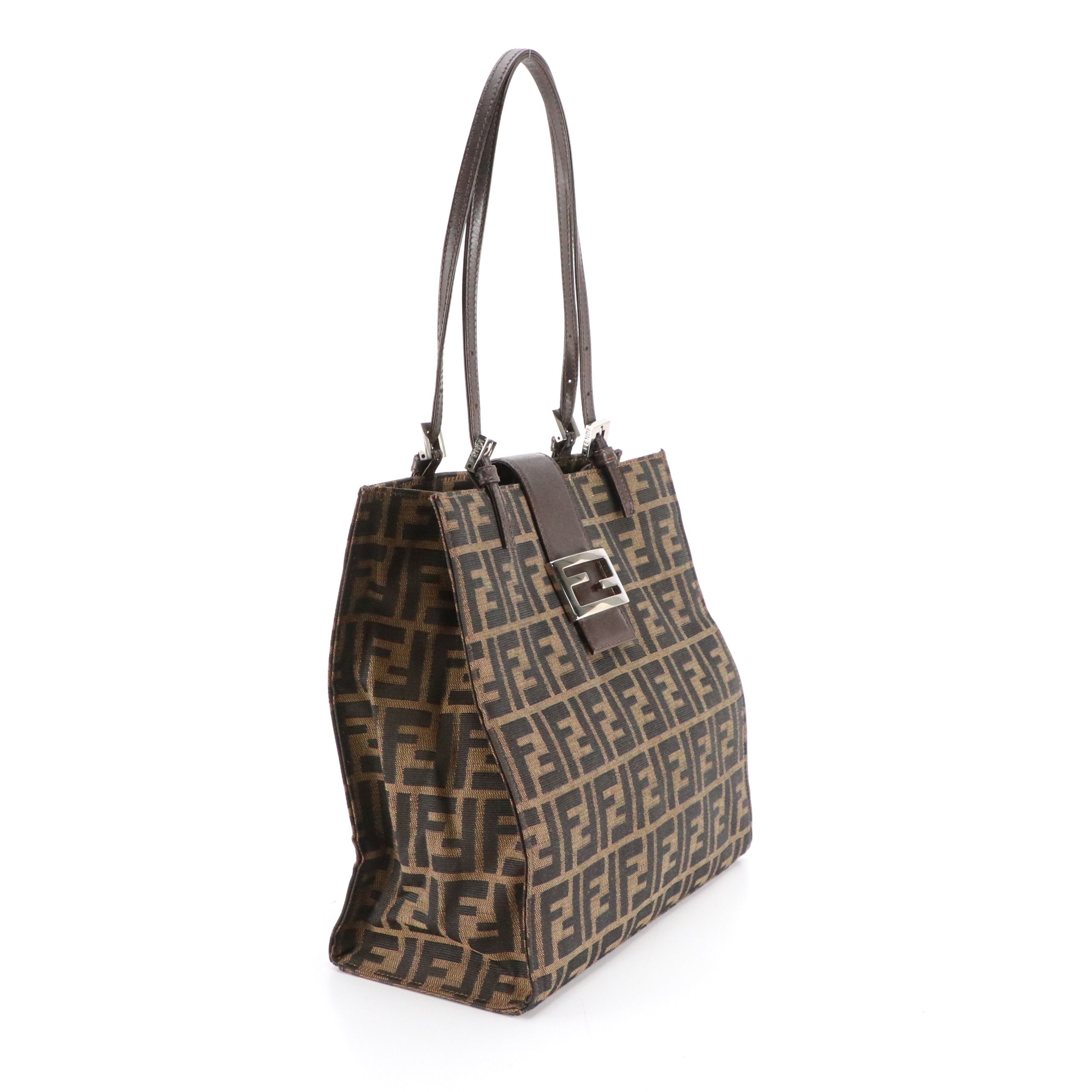 Fendi Tobacco FF Zucca Jacquard Canvas and Leather Tote Bag
