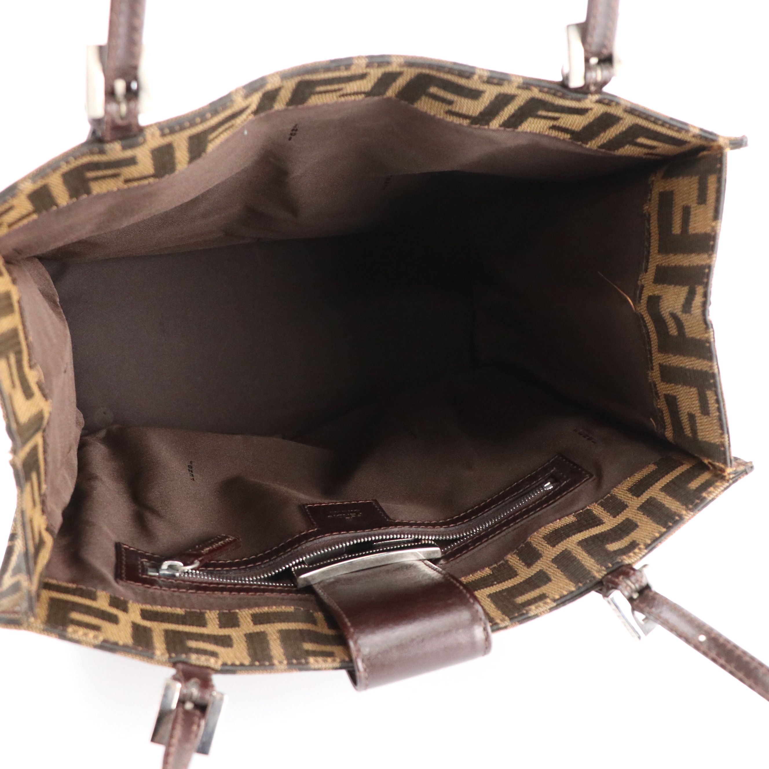 Fendi Tobacco FF Zucca Jacquard Canvas and Leather Tote Bag