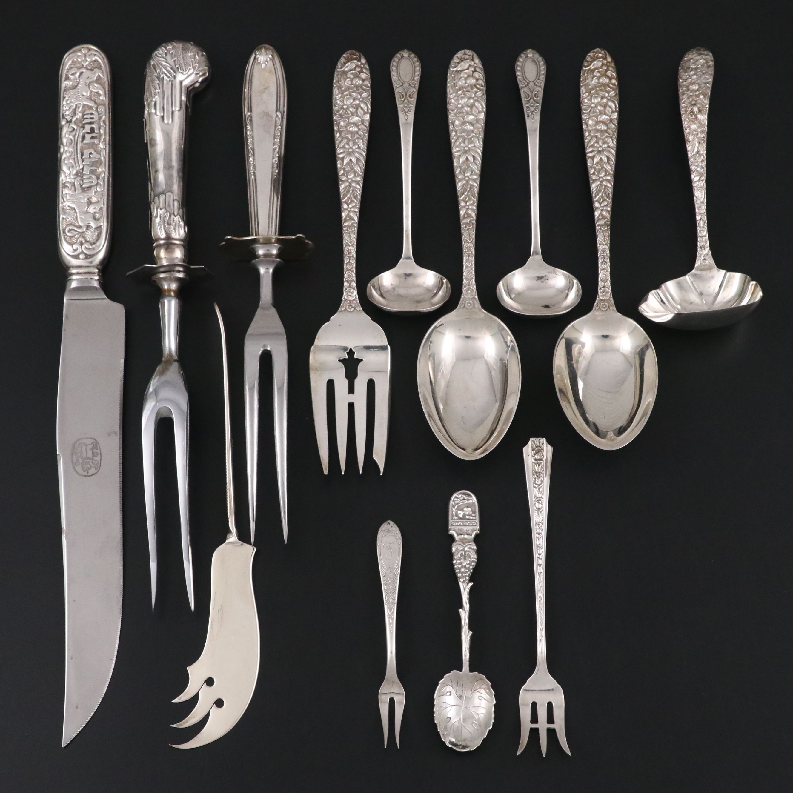 Manchester Sterling Silver "Southern Rose" with Other Silver Flatware