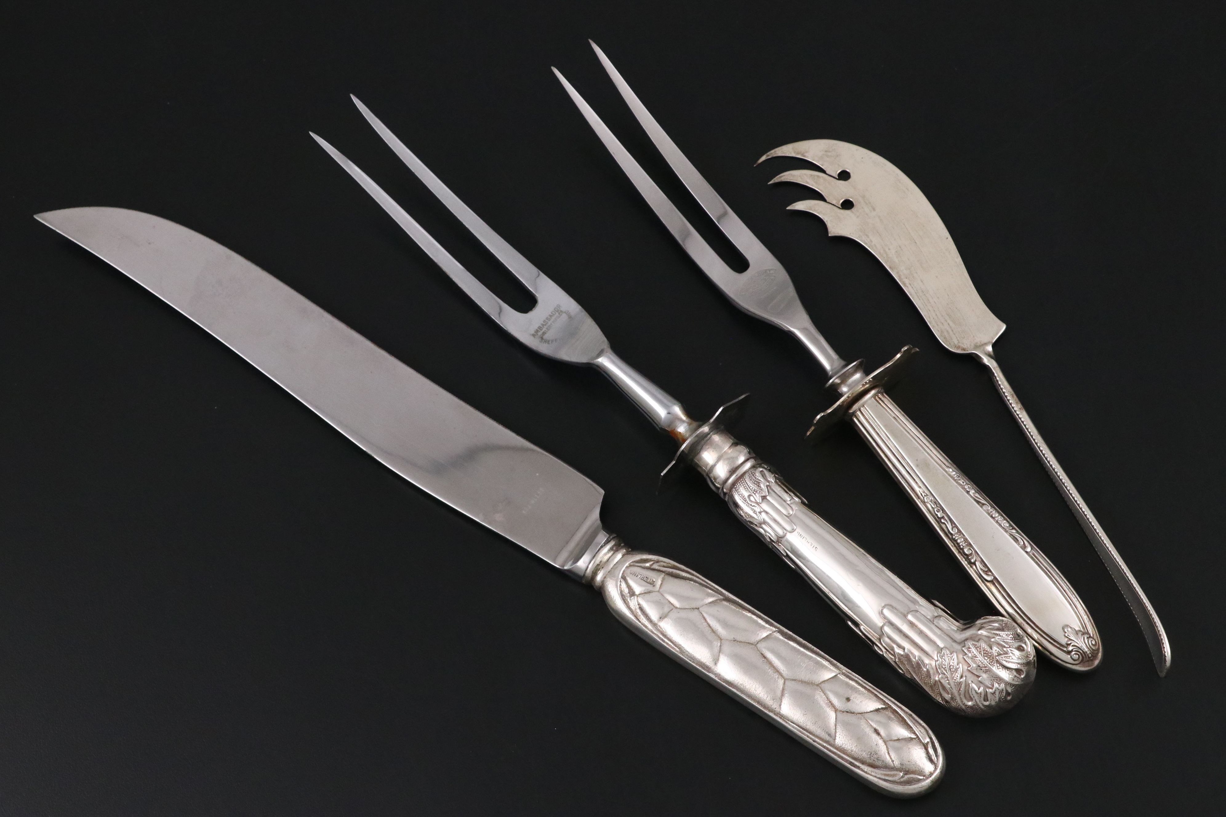Manchester Sterling Silver "Southern Rose" with Other Silver Flatware