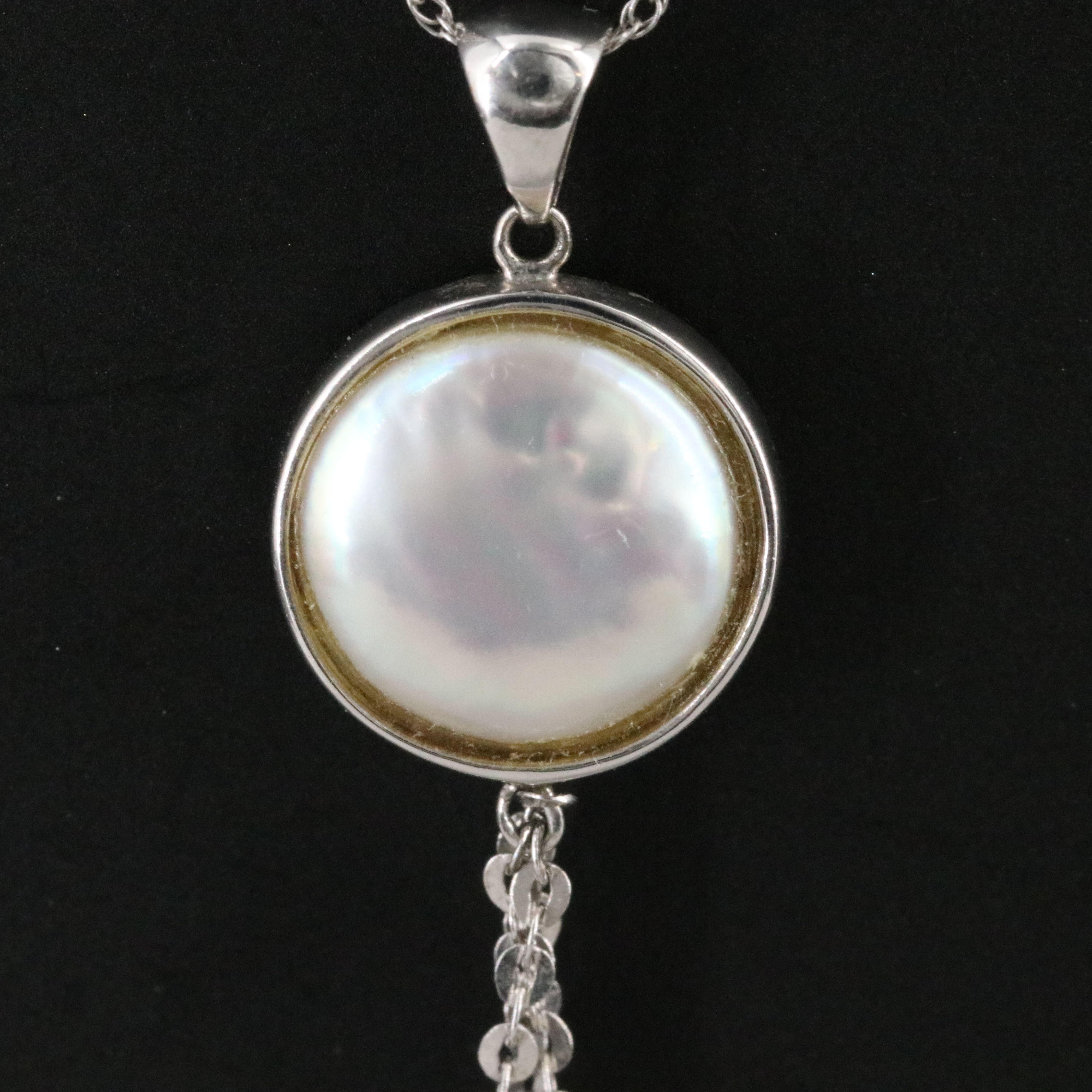 10K Pearl Tassel Pendant Necklace