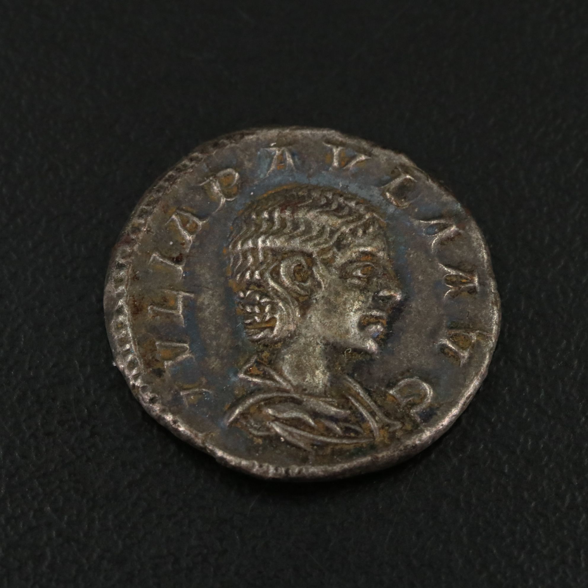 Ancient Roman Imperial AR Denarius Coin of Julia Paula, ca. 220 A.D.