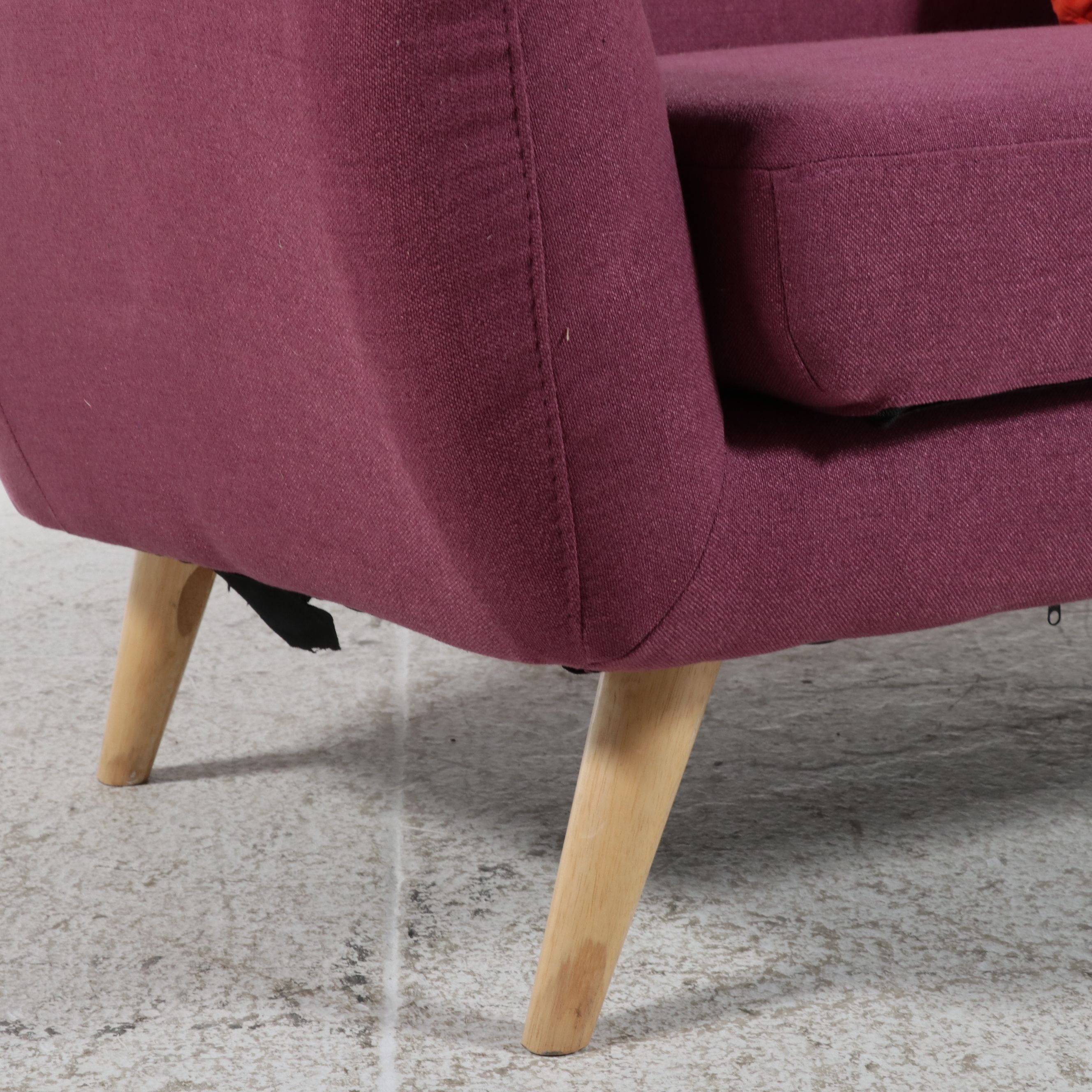 Mid Century Modern Style Upholstered Loveseat